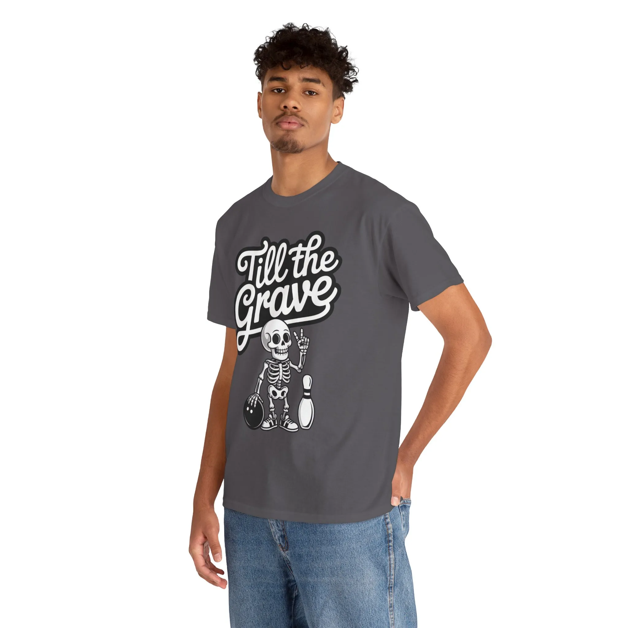 Skeleton Bowling Graphic Tee, Mens Heavy Cotton Tee, Funny Halloween Shirt, Gift for Bowlers, Retro Style Apparel, Casual Wear - Image 21