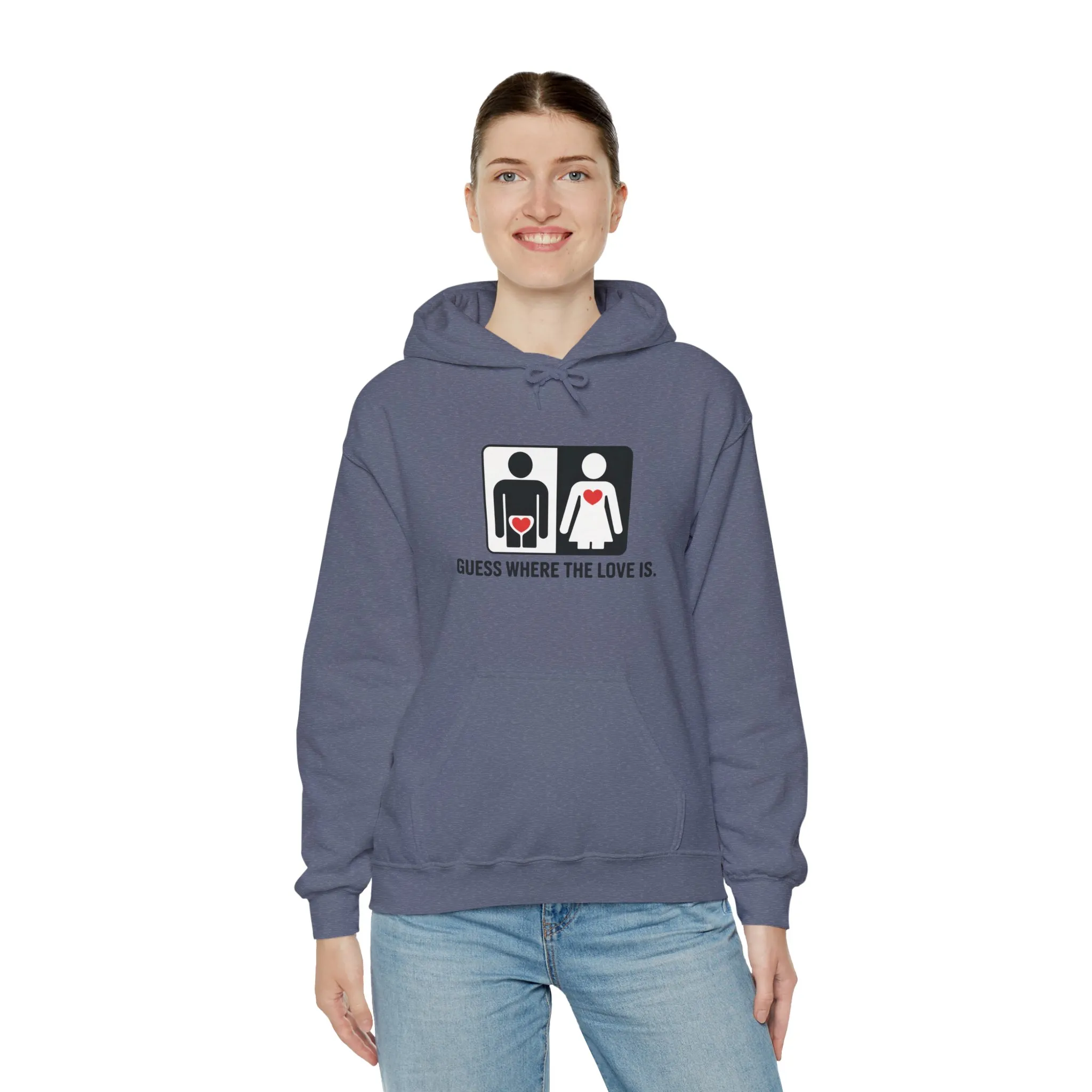 Guess Where the Love Is Hoodie, Cute Couples Hoodie, Valentines Day Gift, Matching Outfits, Witty Relationship Hoodie, Love Joke Graphic - Image 28