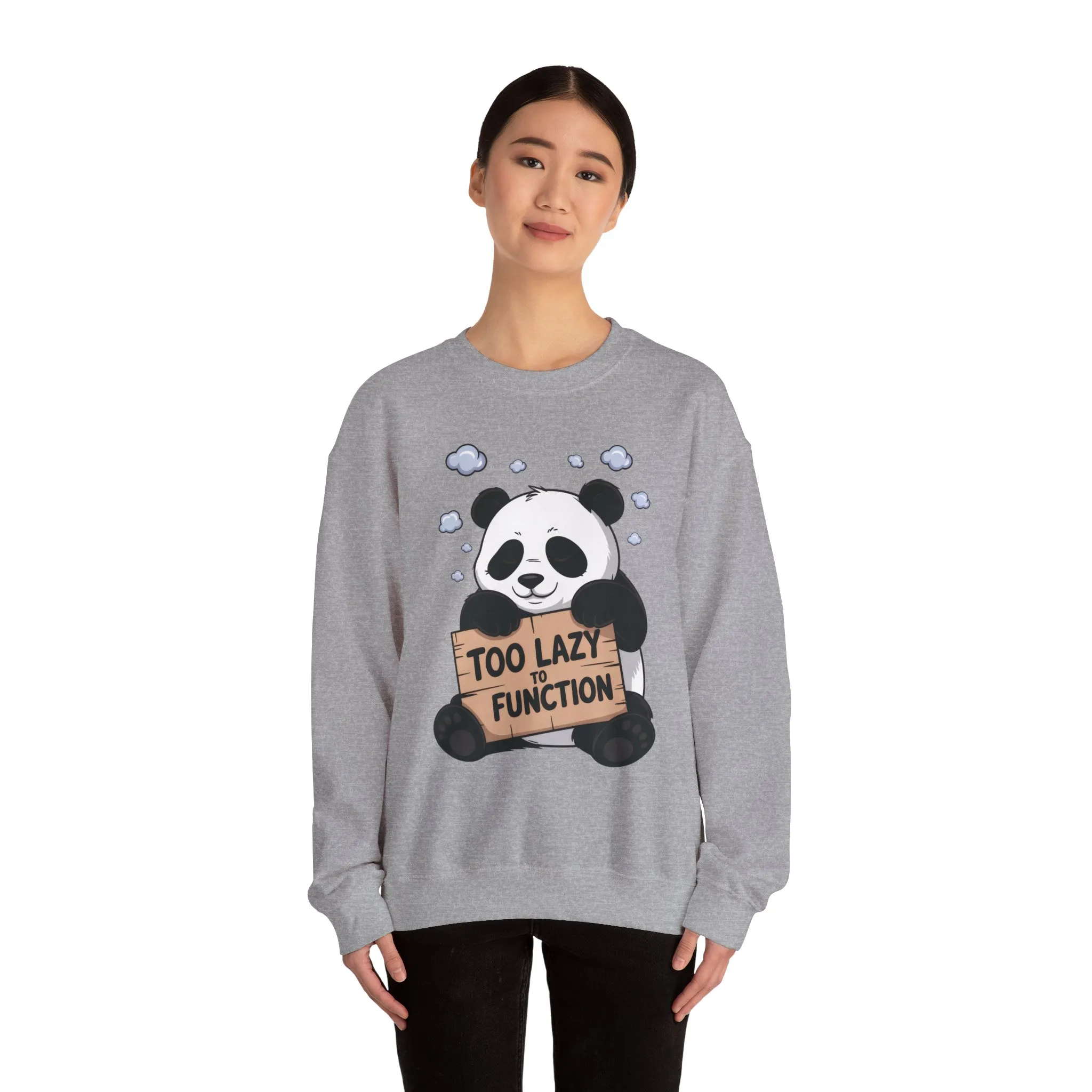 Panda Lazy Crewneck Sweatshirt - Funny Gift for Relaxation, Cute Animal Apparel for Cozy Days, Perfect for Fall and Winter - Image 11