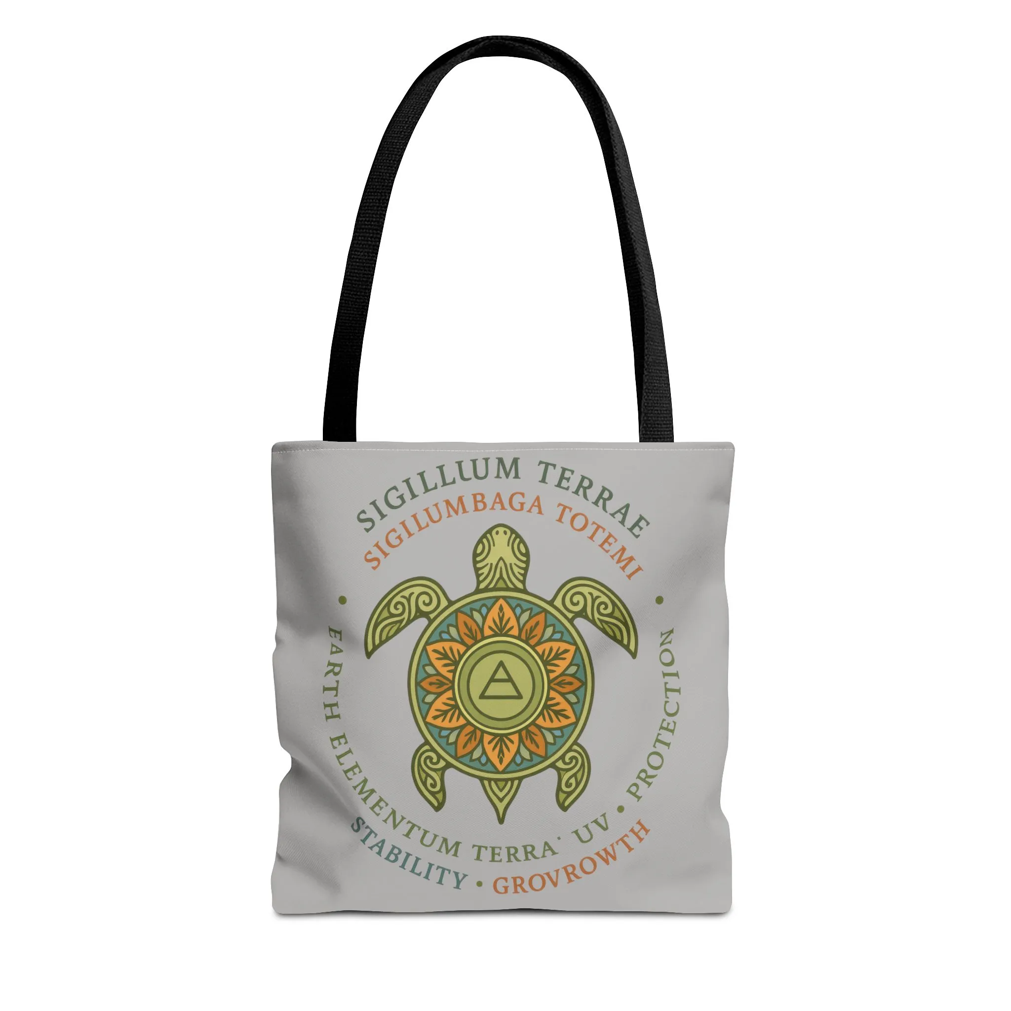 Spiritual Symbol Tote Bag, Eco-Friendly Shopping Bag, Gift for Yogis, Bohemian Style, Sigillum Terrae Design, Beach Bag, Large Canvas Bag - Image 6