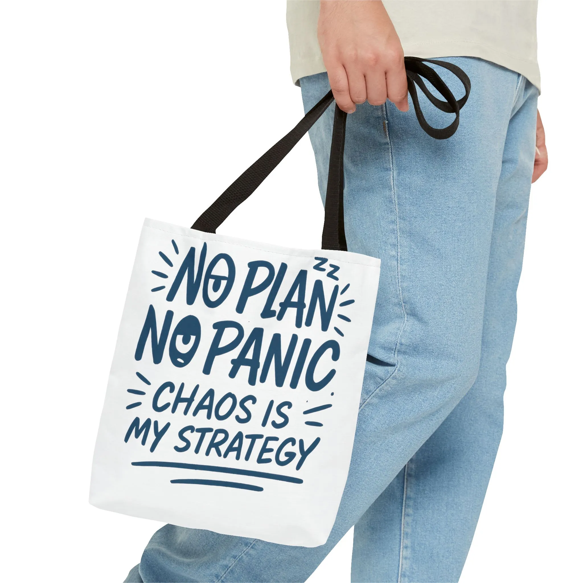 Funny Quote Tote Bag, Reusable Grocery Bag, Gift for Students, Beach Tote, Everyday Tote, Chaos Strategy Bag, Unique Shopping Bag - Image 8