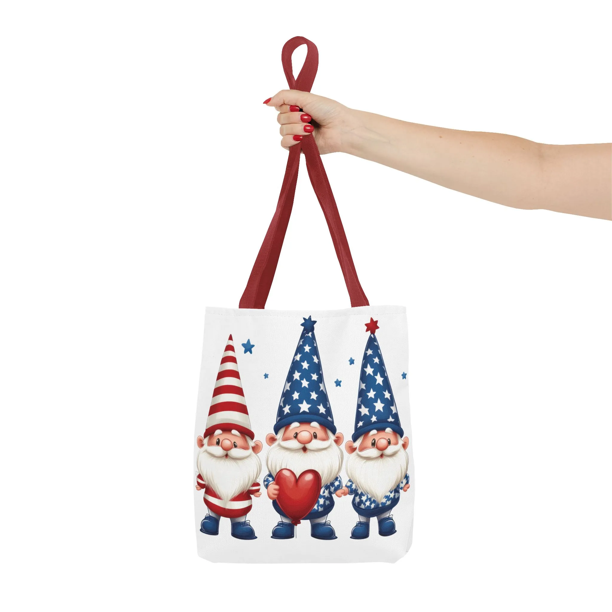 Patriotic Gnome Tote Bag, Stars and Stripes Reusable Grocery Bag, Cute Gnome Summer Bag, Holiday Gift Tote, Eco-Friendly Shopping Bag - Image 9