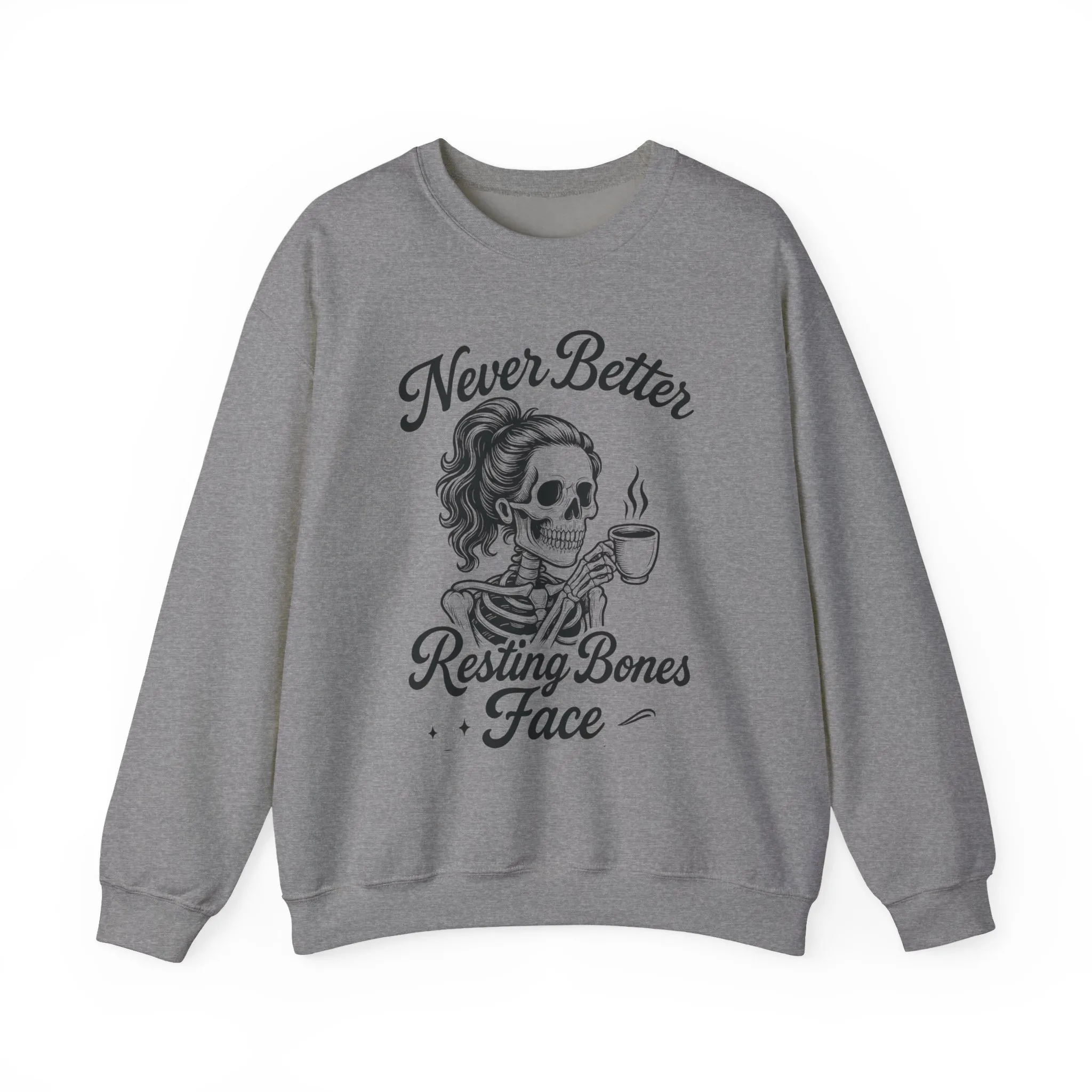 Skull Coffee Lovers Crewneck Sweatshirt, Womens, Perfect for Halloween, Cozy Outfit, Gift for Friends, Relaxing Days, Coffee Enthusiasts - Image 13
