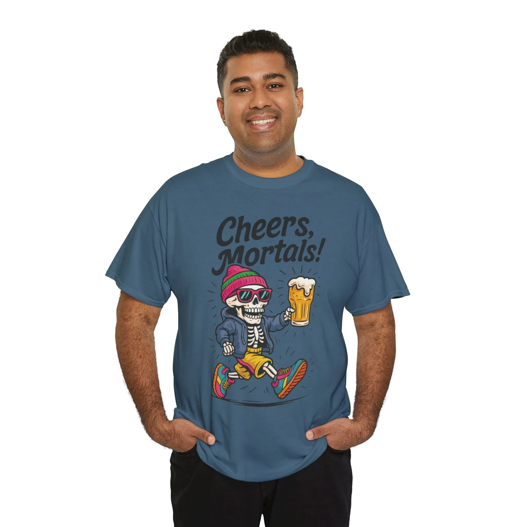 Cheers, Mortals! Mens Tee, Funny Skeleton Beer Graphic Tee, Cool Drinking Humor Shirt, Party Gift for Him, Halloween Tee, Beer Lovers Gift - Image 23