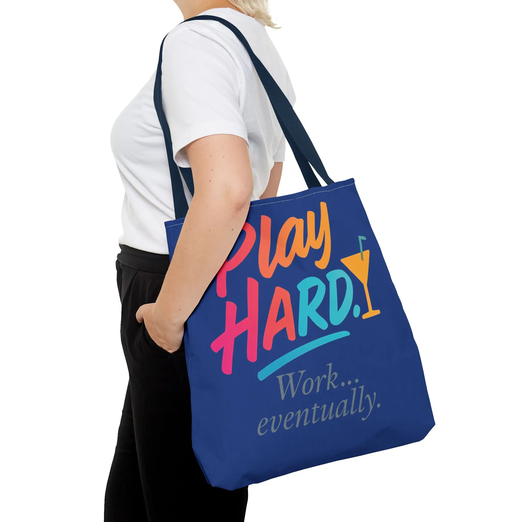 Play Hard Tote Bag - Fun, Stylish, Tote for Work & Play, Summer, Gift, Beach Bag, Everyday Carry, Beach Weekender Bag, large canvas bag - Image 5