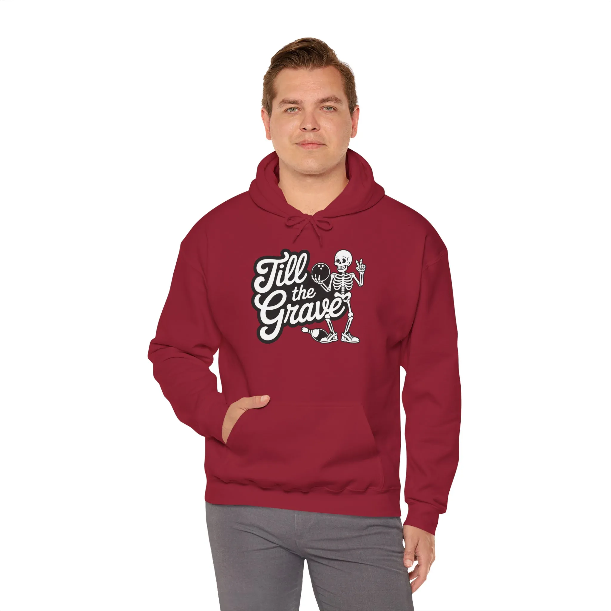 Funny Skeleton Bowling Mens Hoodie, Halloween Apparel, Funny Skeleton Bowling Shirt, Casual Mens Crewneck, Cool Bowler Skull Hoodie - Image 36