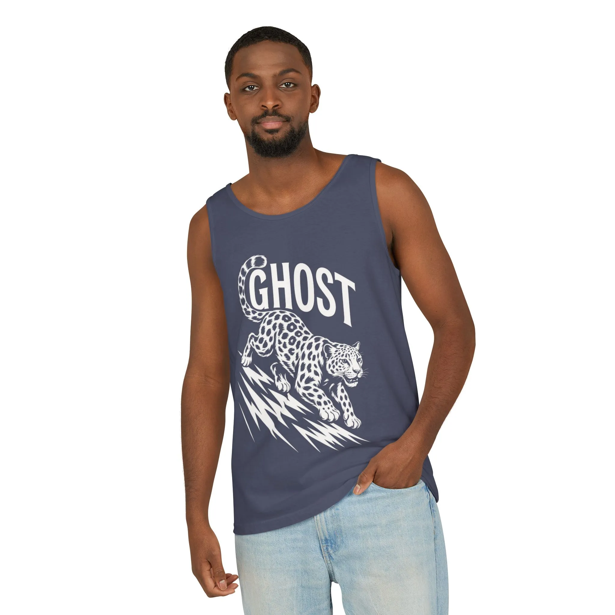 Ghost Leopard Mens Tank Top - Cool Graphic Shirt for Summer, Beach Days, Festivals, Gifts, Casual Wear - Image 16