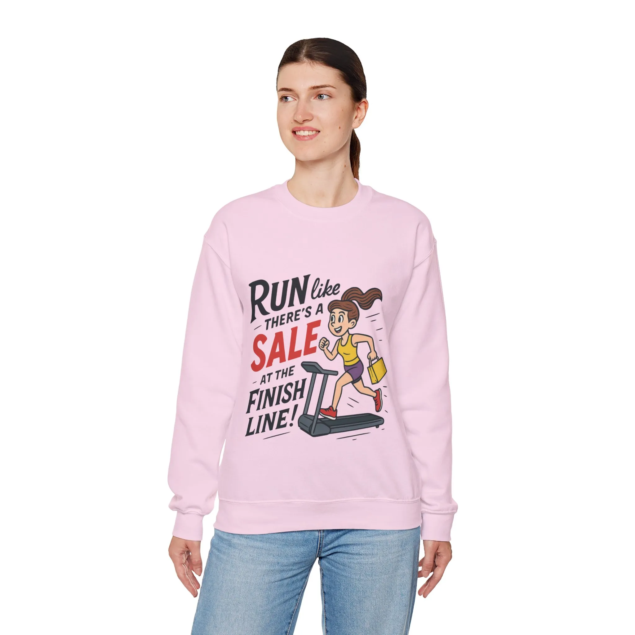 Run Like Theres a SALE at the Finish Line! Womens Sweatshirt, Funny Shopping Pullover, Treadmill Runner Gift for Her, Sale Humor Tee - Image 24