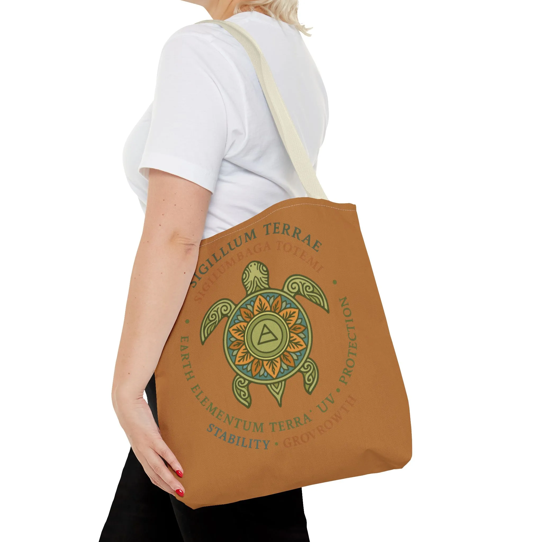 Spiritual Symbol Tote Bag, Eco-Friendly Shopping Bag, Meditation Pouch, Gift for Yogis, Bohemian Style, Sigillum Terrae Design - Image 24
