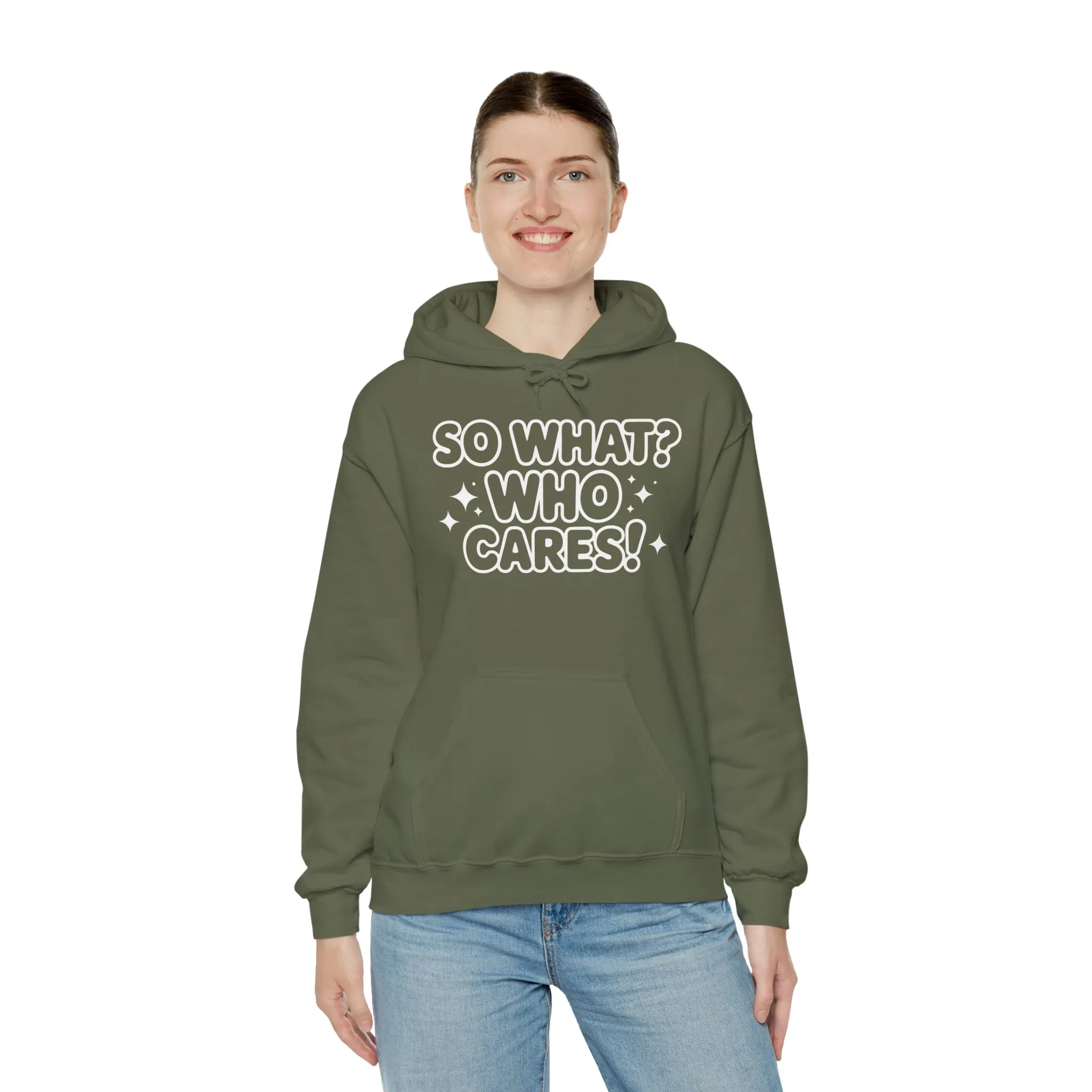 Trendy Womens Hoodie with 'So What? Who Cares!' Print, Casual Wear for Confident Souls, Funny Typography Hoodie, Sassy Graphic Sweater - Image 40