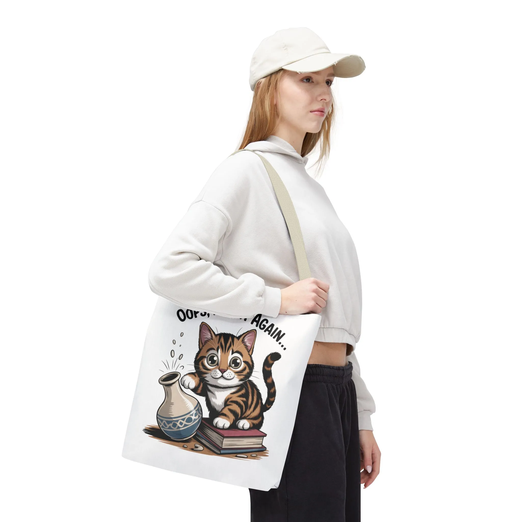 Cat-Themed Tote Bag, "Oops, I Did It Again", Perfect Gift for Cat Lovers, Pet Owners, Birthday, or Everyday Use, Large Tote Bag, beach bag - Image 35