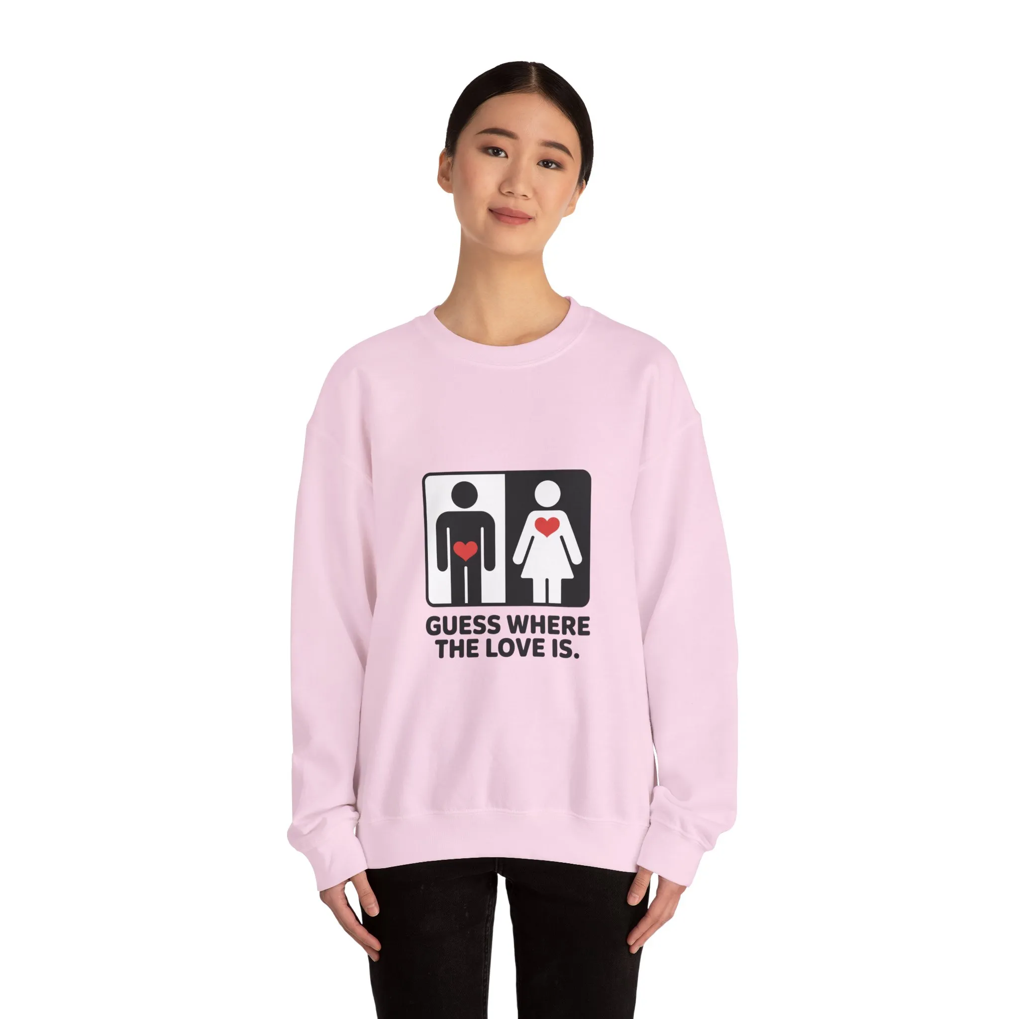 GuesWhere the Love Is Womens Sweatshirt, Couples Gift, Valentines Day Apparel, Matching Sweatshirt, Relationship Sweatshirt, Love Joke Graphic - Image 23