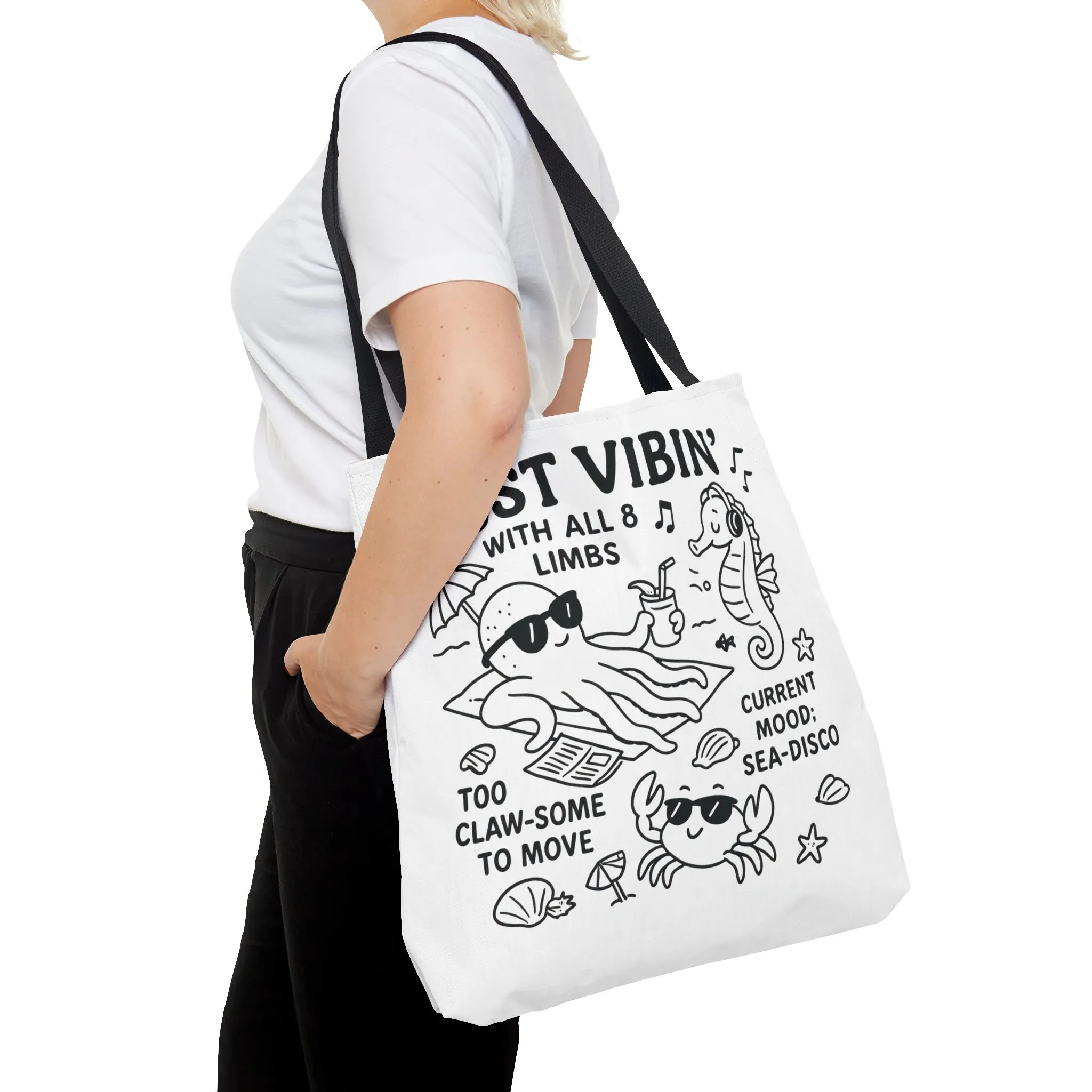 Fun Sea-Themed Tote Bag, Beach Accessories, Summer Vibes, Gift for Ocean Lovers, Reusable Shopping Bag, Cute Beach Tote - Image 4