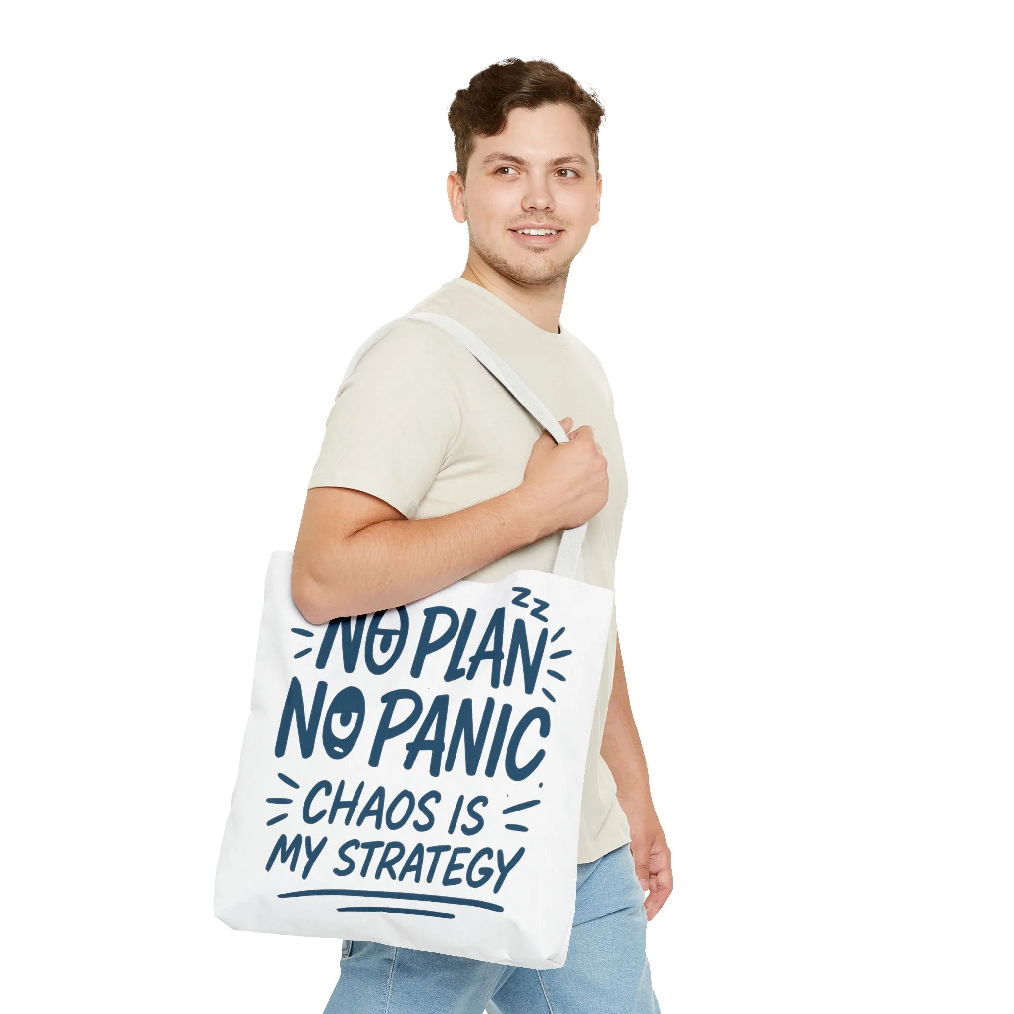 Funny Quote Tote Bag, Reusable Grocery Bag, Gift for Students, Beach Tote, Everyday Tote, Chaos Strategy Bag, Unique Shopping Bag - Image 43