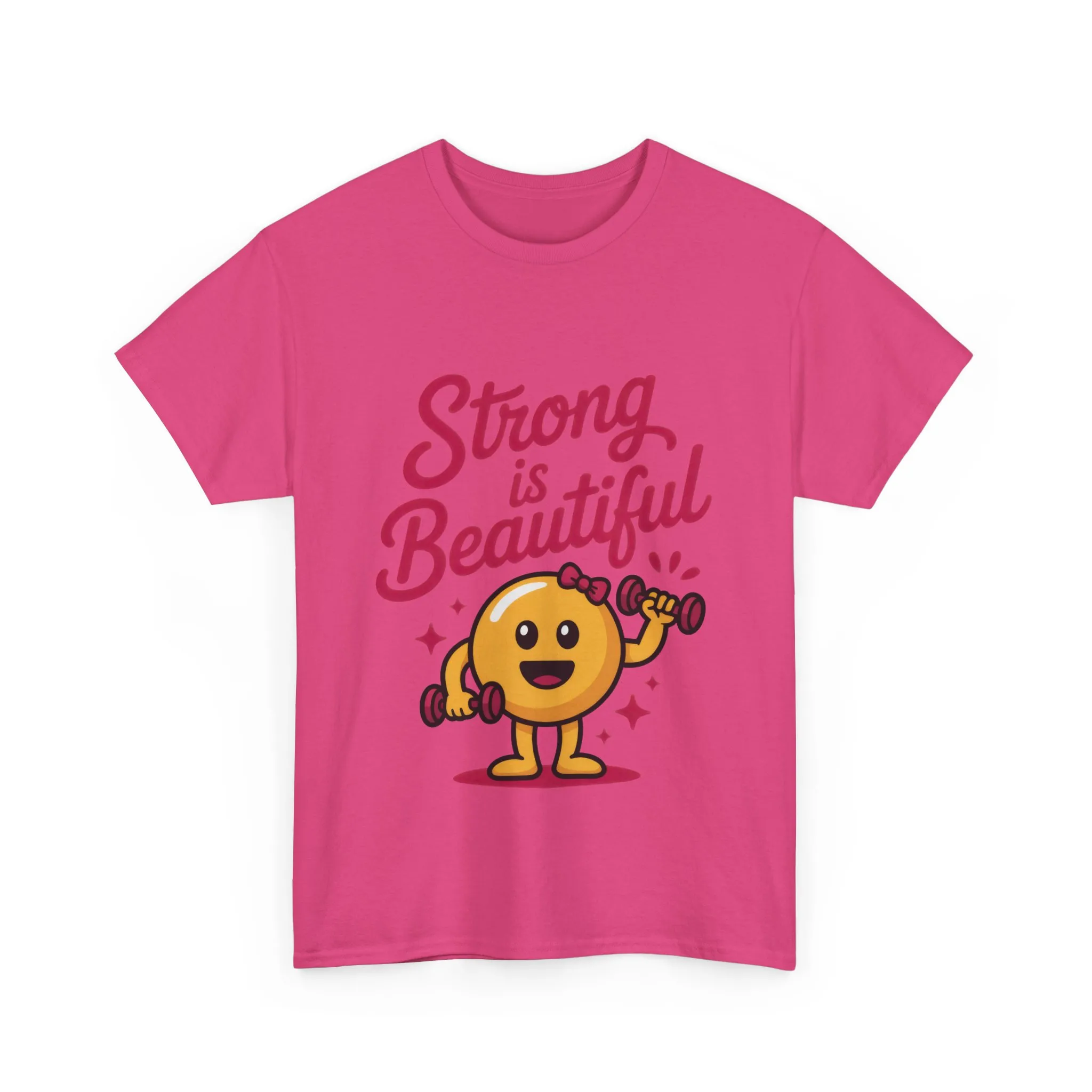 Strong is Beautiful Womens T-Shirt, Cute Fitness Character Graphic Tee, Inspirational Workout Shirt, Gym Motivation Gift for Her - Image 28