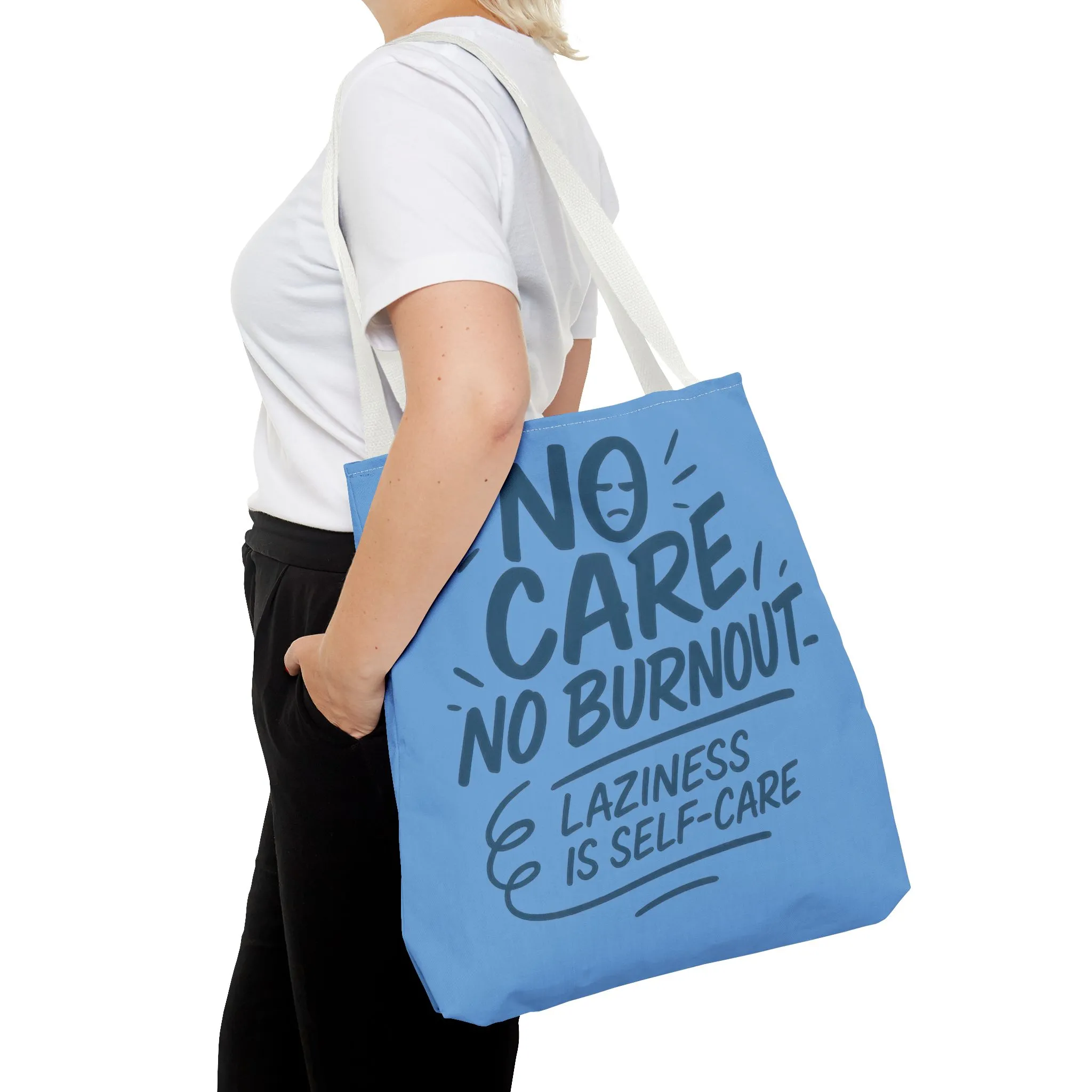 Laziness is Self-Care Funny Quote Bag, Oversized Reusable Canvas Shopping Tote, Sarcastic Self-Care Gift, Weekend Getaway, Everyday Use - Image 19