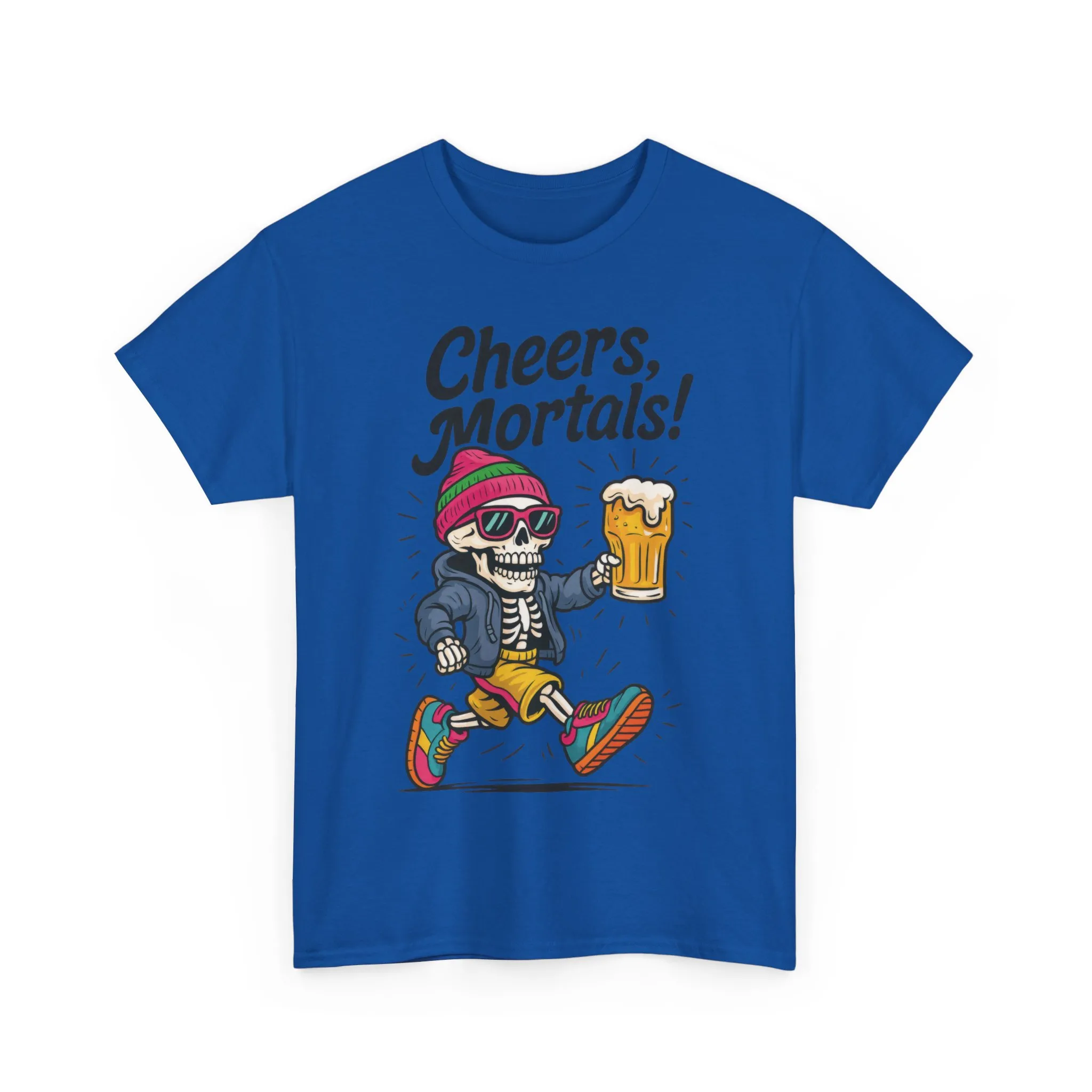 Cheers, Mortals! Mens Tee, Funny Skeleton Beer Graphic Tee, Cool Drinking Humor Shirt, Party Gift for Him, Halloween Tee, Beer Lovers Gift - Image 33