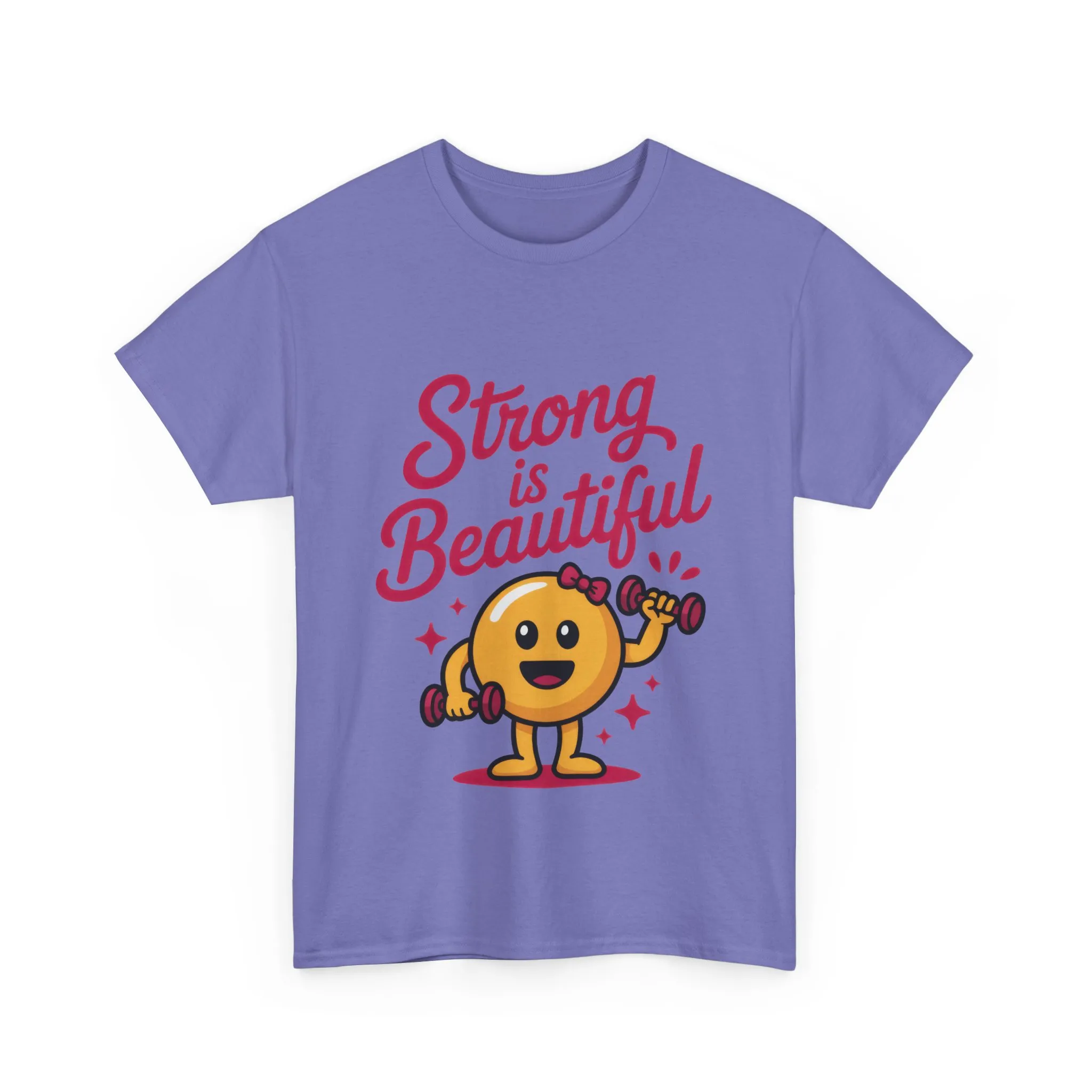 Strong is Beautiful Womens T-Shirt, Cute Fitness Character Graphic Tee, Inspirational Workout Shirt, Gym Motivation Gift for Her - Image 22