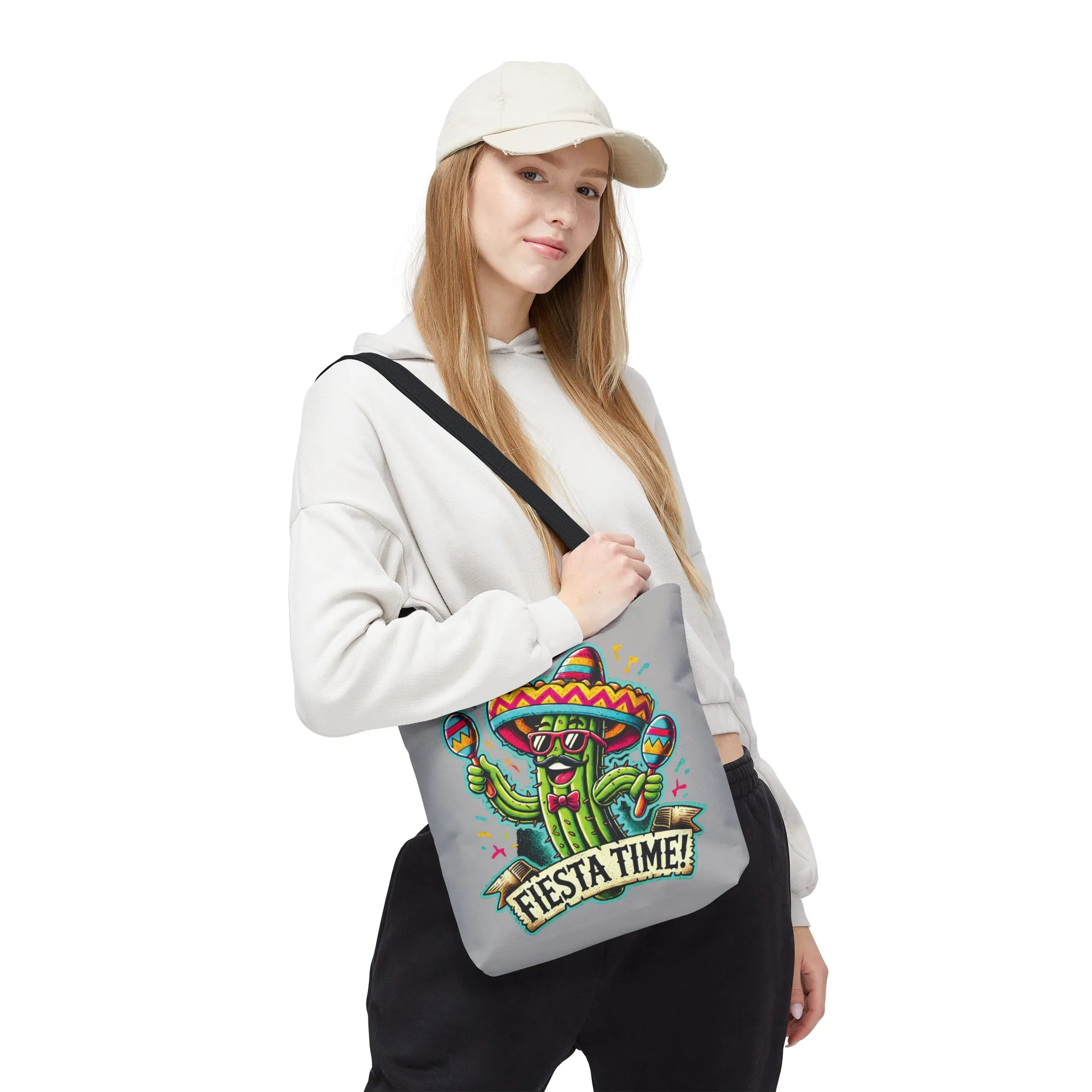 Fiesta Time Cactus Tote Bag, Funny Mexican Party Gift, Sombrero Maracas Print, Cinco de Mayo Bag, Summer Festival Tote, Beach Bag, Shopping - Image 10