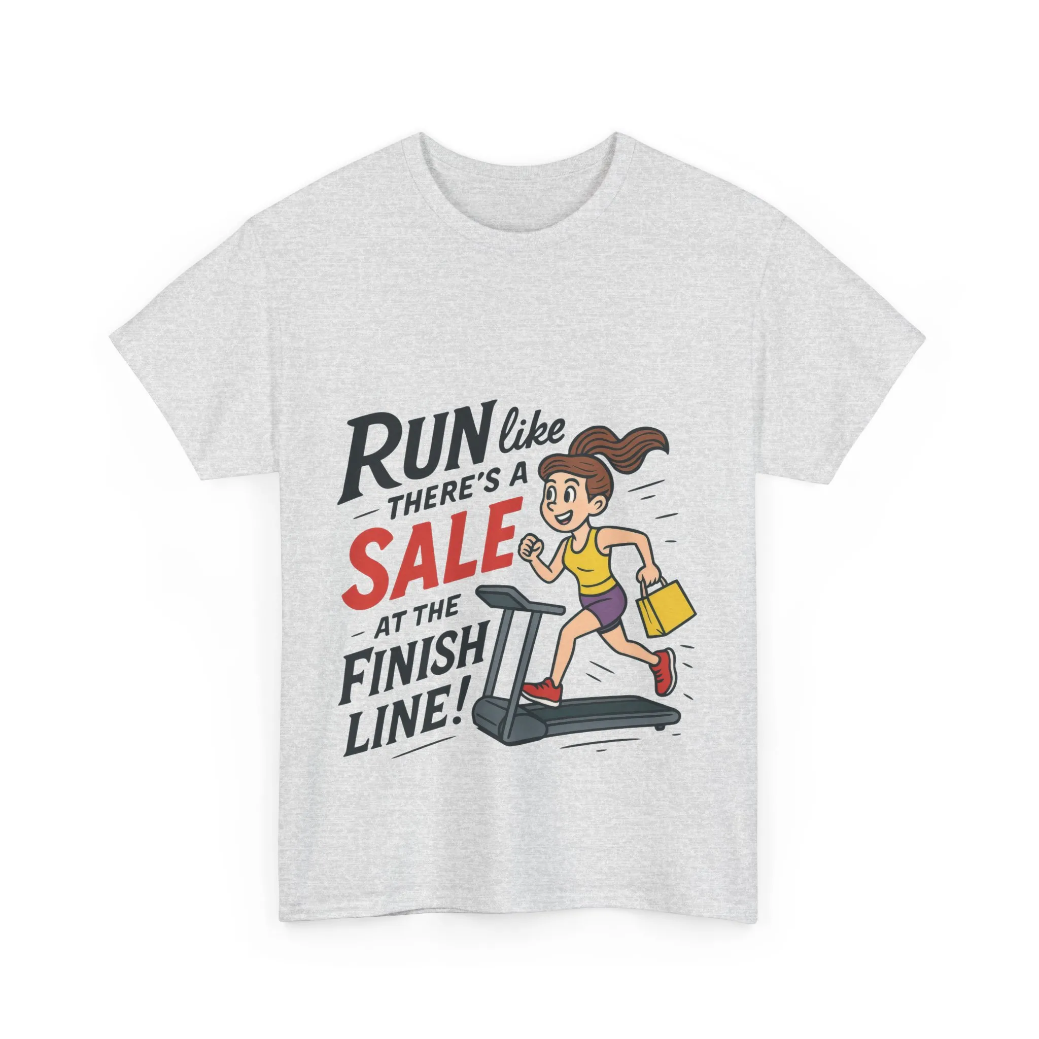 Motivational Fitness Tee, Workout Shirt, Funny Exercise Gym Top, Funny Shopping Tee, Treadmill Runner Shirt for Her, run for sale tee - Image 4