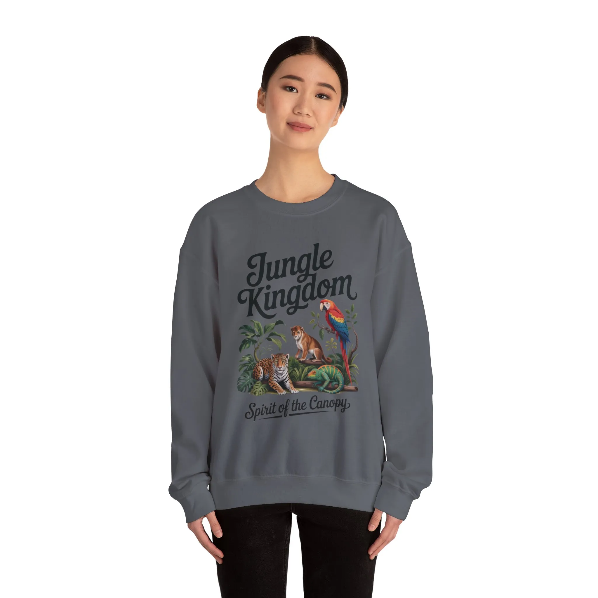 Jungle Kingdom Womens Sweatshirt, Cozy Jungle Crewneck, Nature Lover Gift, Wildlife Artwork, Eco-Conscious Apparel, Animal Enthusiast Clothing - Image 29