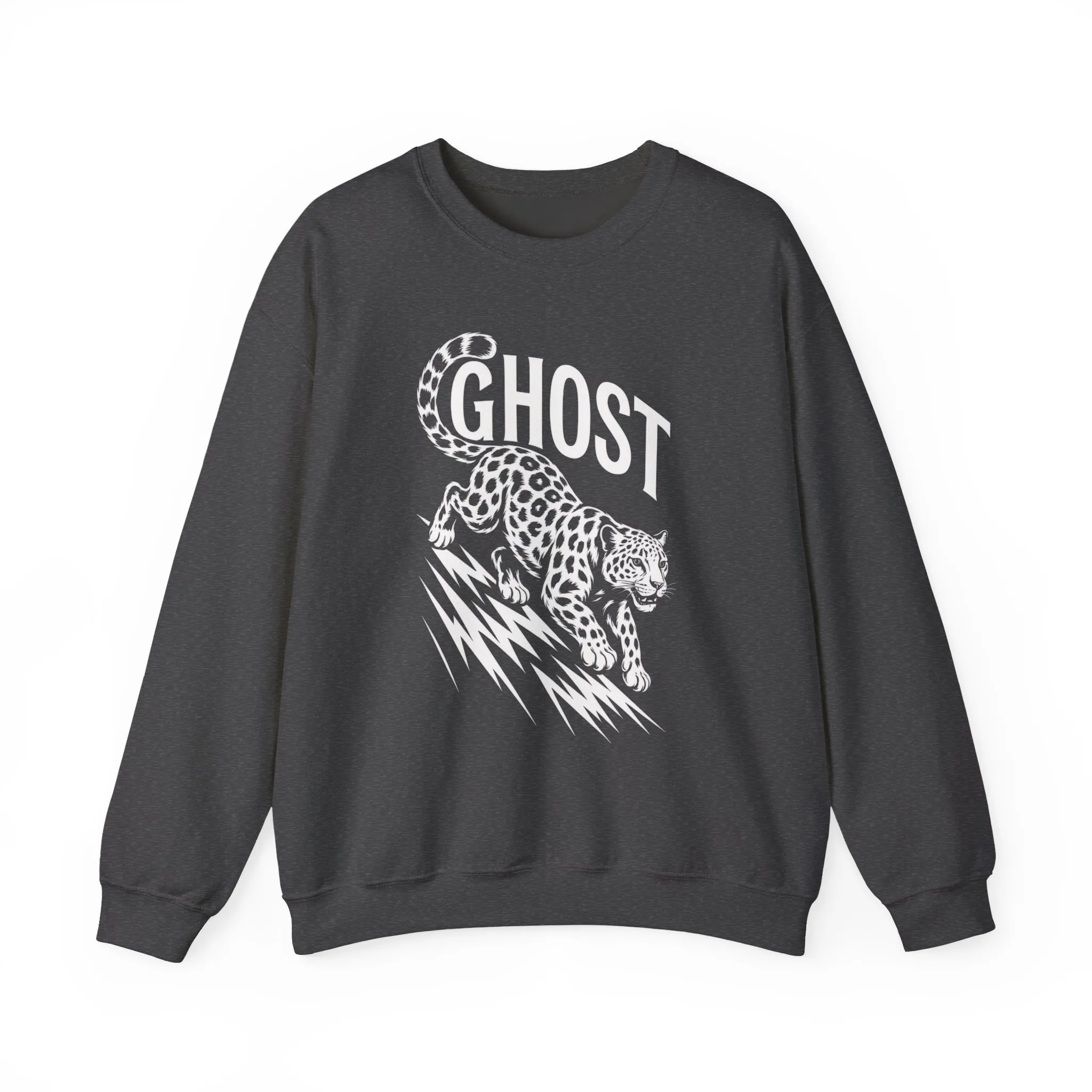 Ghost Leopard Crewneck Sweatshirt, Unisex Fashion, Cozy Casual Wear, Graphic Sweatshirt, Wild Animal Art, Gift for Animal Lovers - Image 13