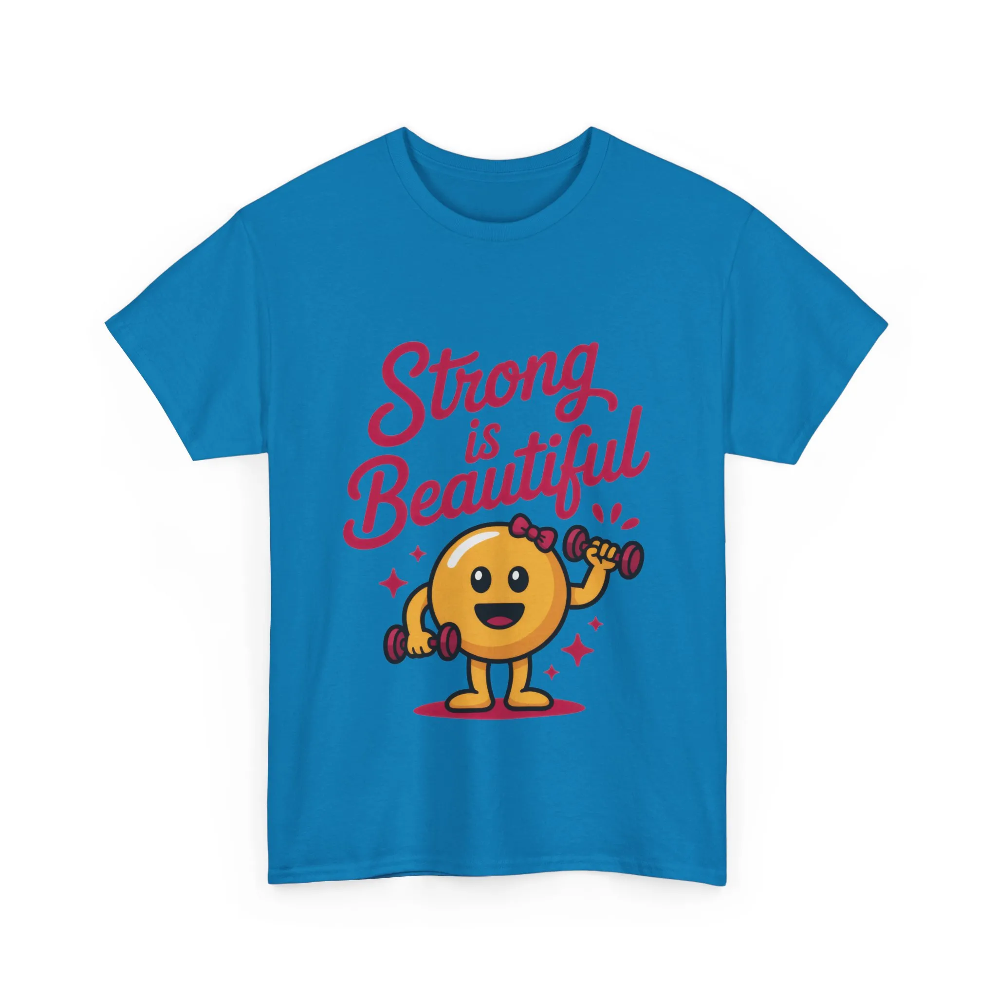 Strong is Beautiful Womens T-Shirt, Cute Fitness Character Graphic Tee, Inspirational Workout Shirt, Gym Motivation Gift for Her - Image 16
