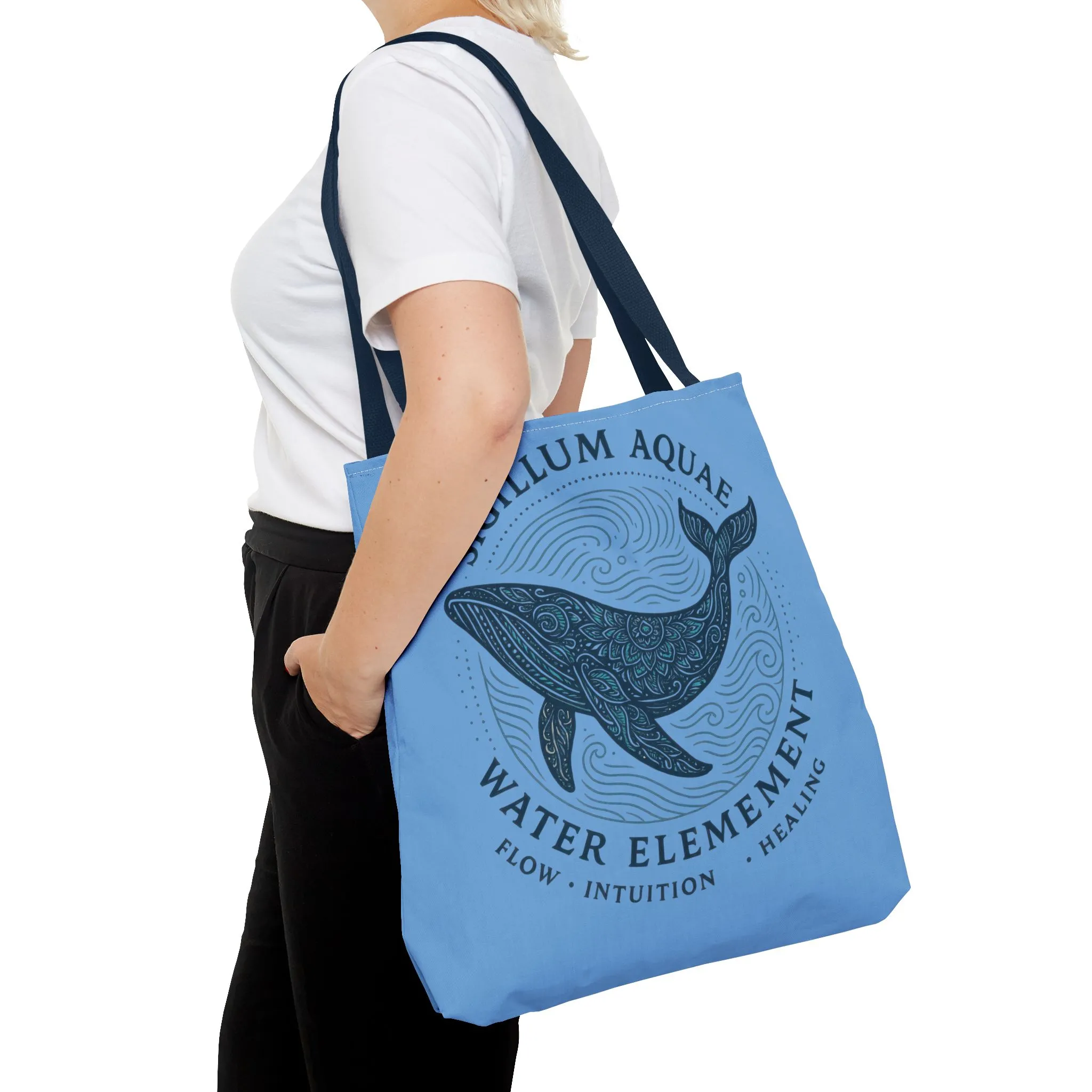 Whale Water Element Tote Bag: Spiritual Gift, Eco-Friendly, Beach Bag, Yoga Accessories, Meditation Essentials, Weekender Bag, Large Bag - Image 14