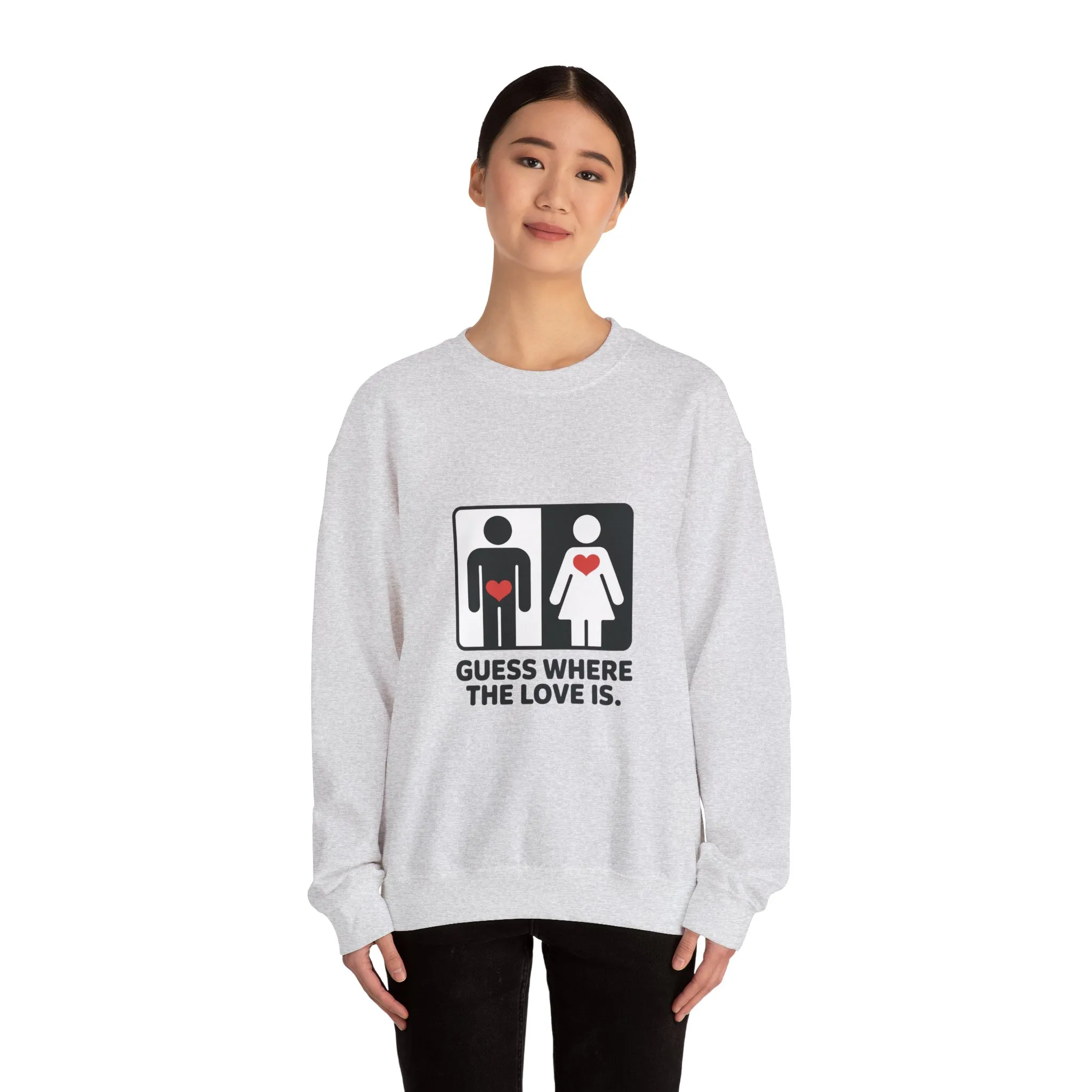 GuesWhere the Love Is Womens Sweatshirt, Couples Gift, Valentines Day Apparel, Matching Sweatshirt, Relationship Sweatshirt, Love Joke Graphic - Image 29