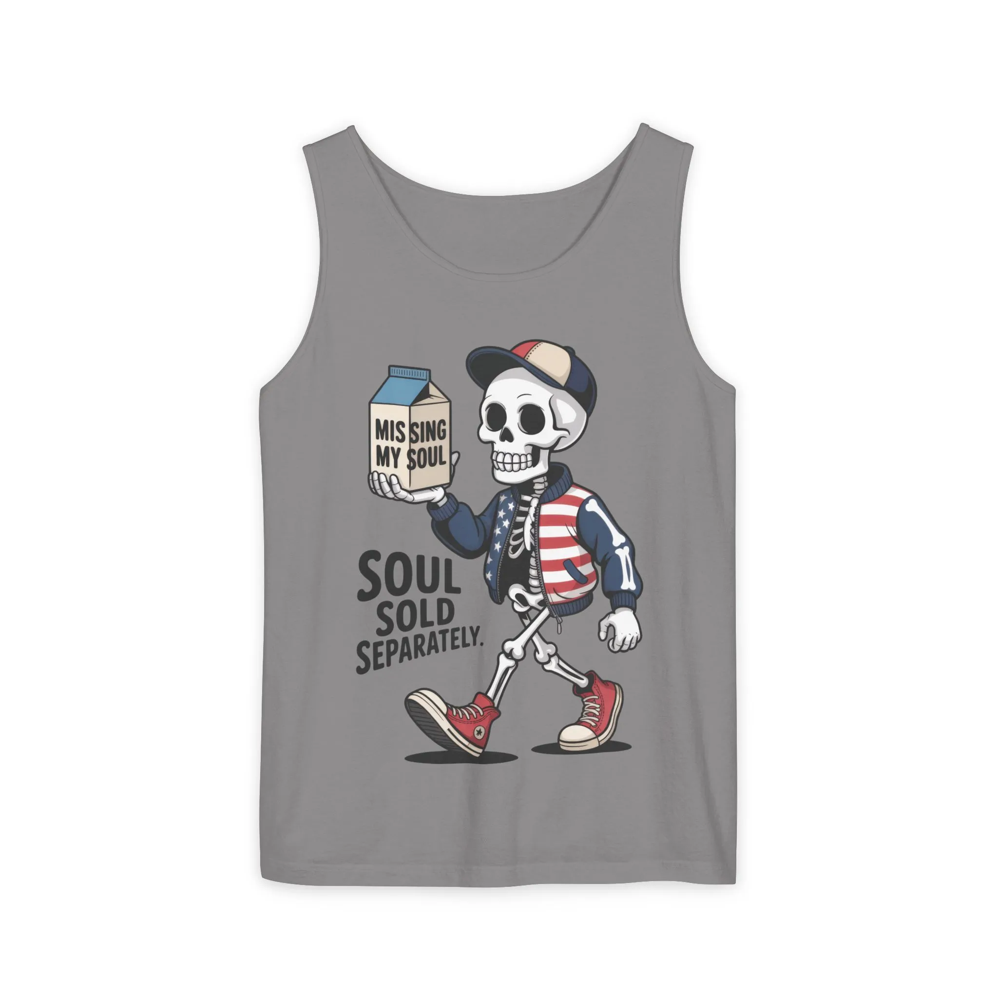 Funny Skeleton Tank Top, Soul Sold Separately Muscle Tee, Missing My Soul Graphic Shirt, Gothic Streetwear Workout Top - Image 9