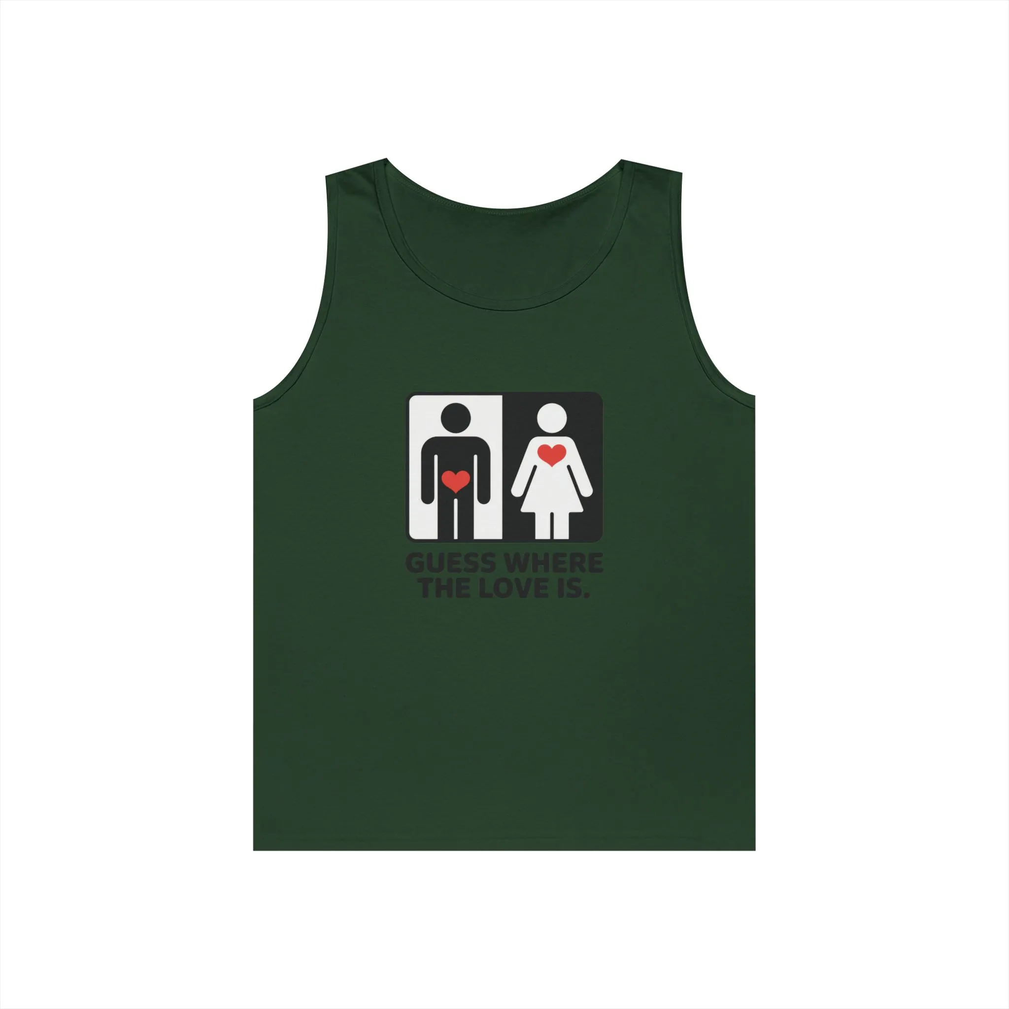 Cute Guess Where The Love Is Mens Tank, Couples Gift, Valentines Day Gift, Relationship Humor Shirt, Funny Tank for Him, Bold Love Joke Tank - Image 9