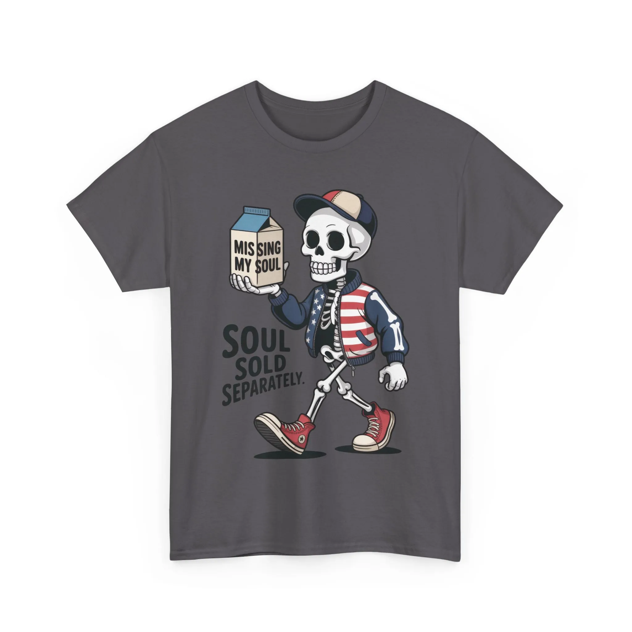 Funny Skeleton T-Shirt Soul Sold Separately Graphic Tee, Missing Soul Cartoon Shirt, Gothic Streetwear, Halloween Gift Tee - Image 22