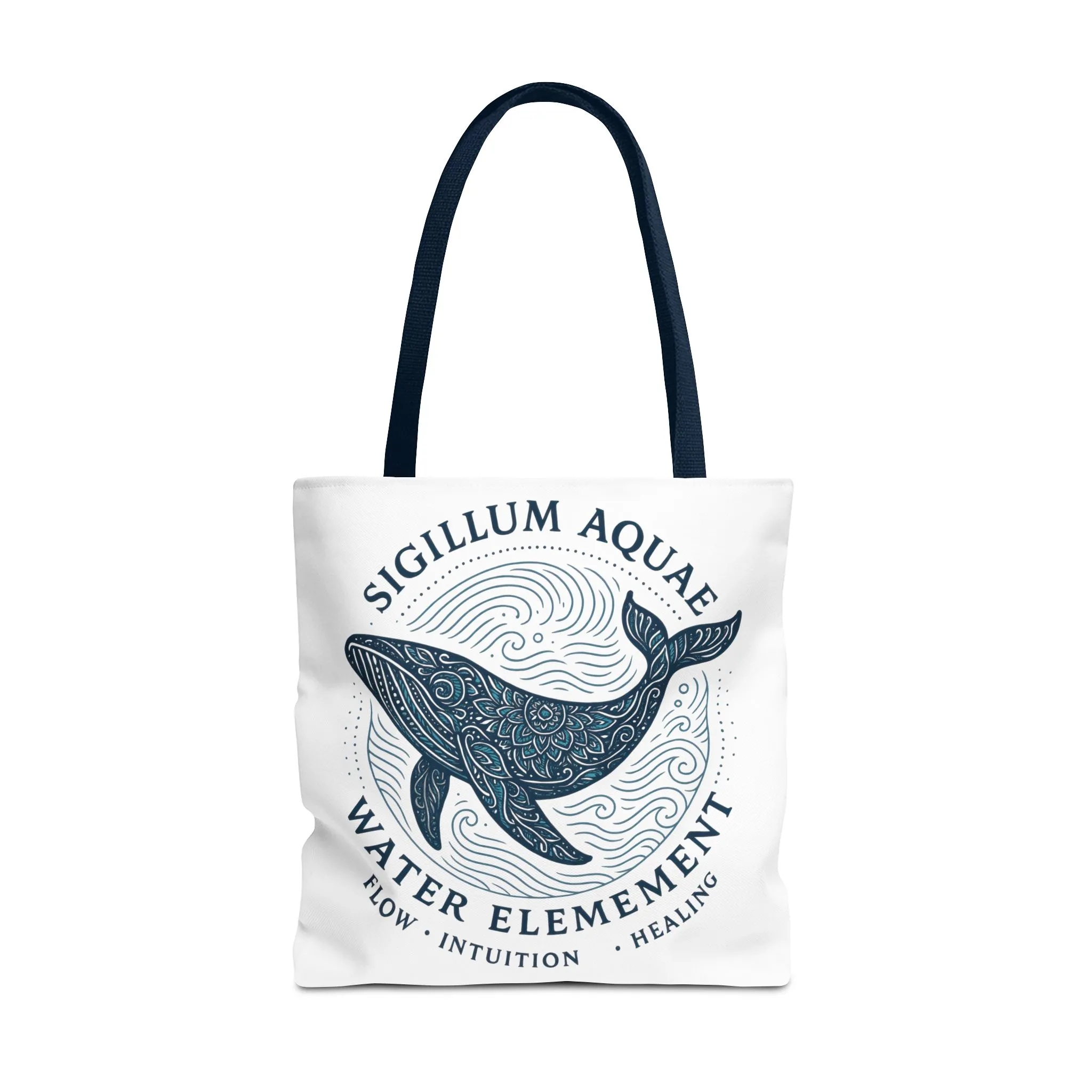 Whale Water Element Tote Bag: Spiritual Gift, Eco-Friendly, Beach Bag, Yoga Accessories, Meditation Essentials, Weekender Bag, Large Bag