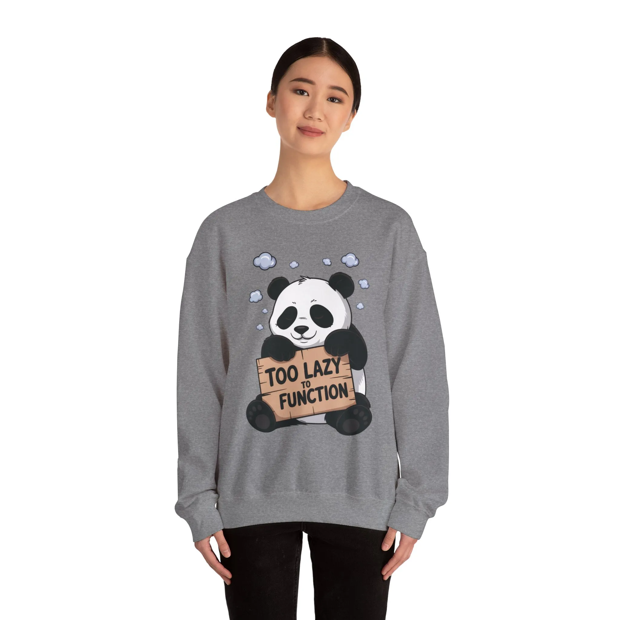 Panda Lazy Crewneck Sweatshirt - Funny Gift for Relaxation, Cute Animal Apparel for Cozy Days, Perfect for Fall and Winter - Image 14