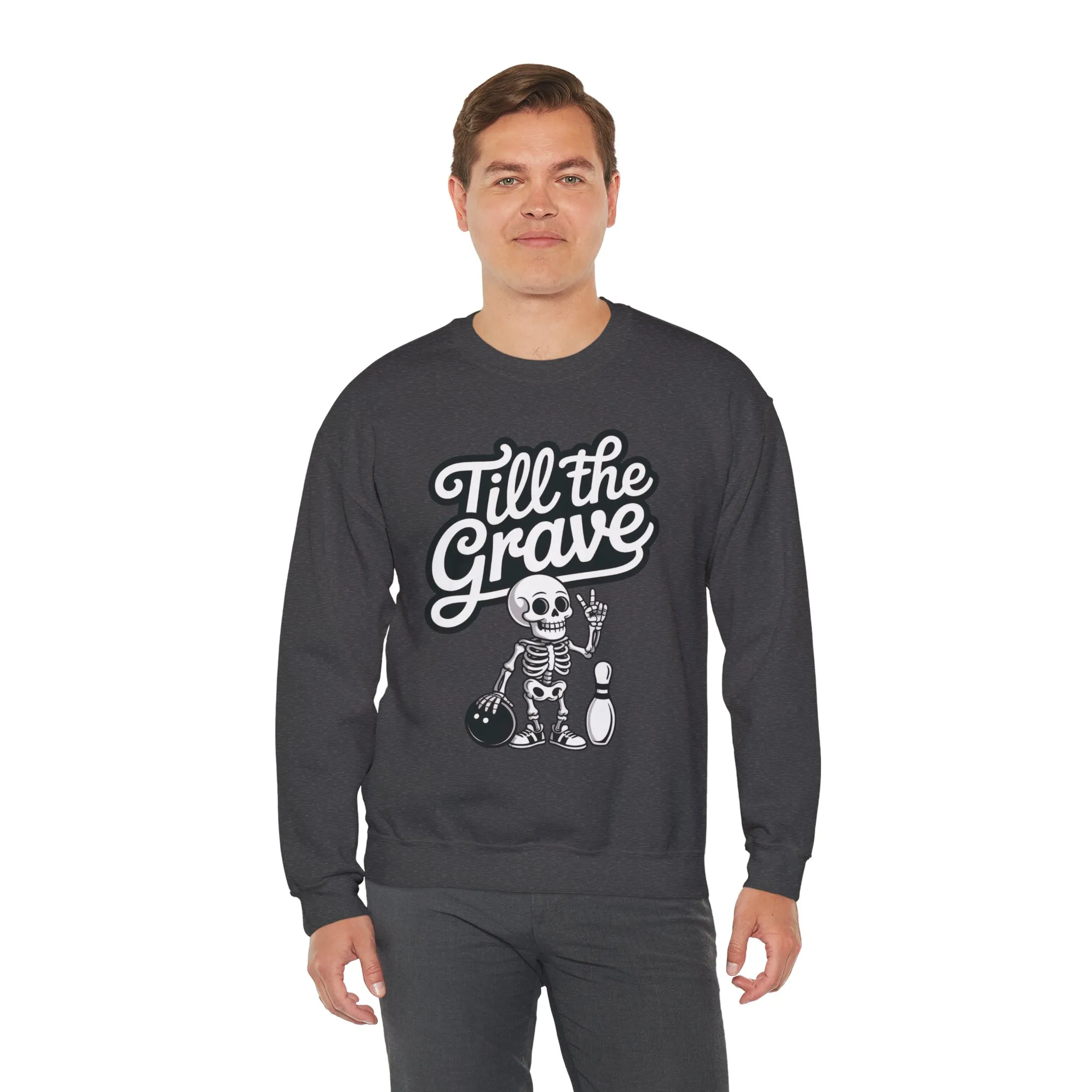 Funny Skeleton Bowling Mens Pullover, Halloween Apparel, Funny Skeleton Bowling Shirt, Casual Mens Crewneck, Cool Bowler Skull Crewneck - Image 12