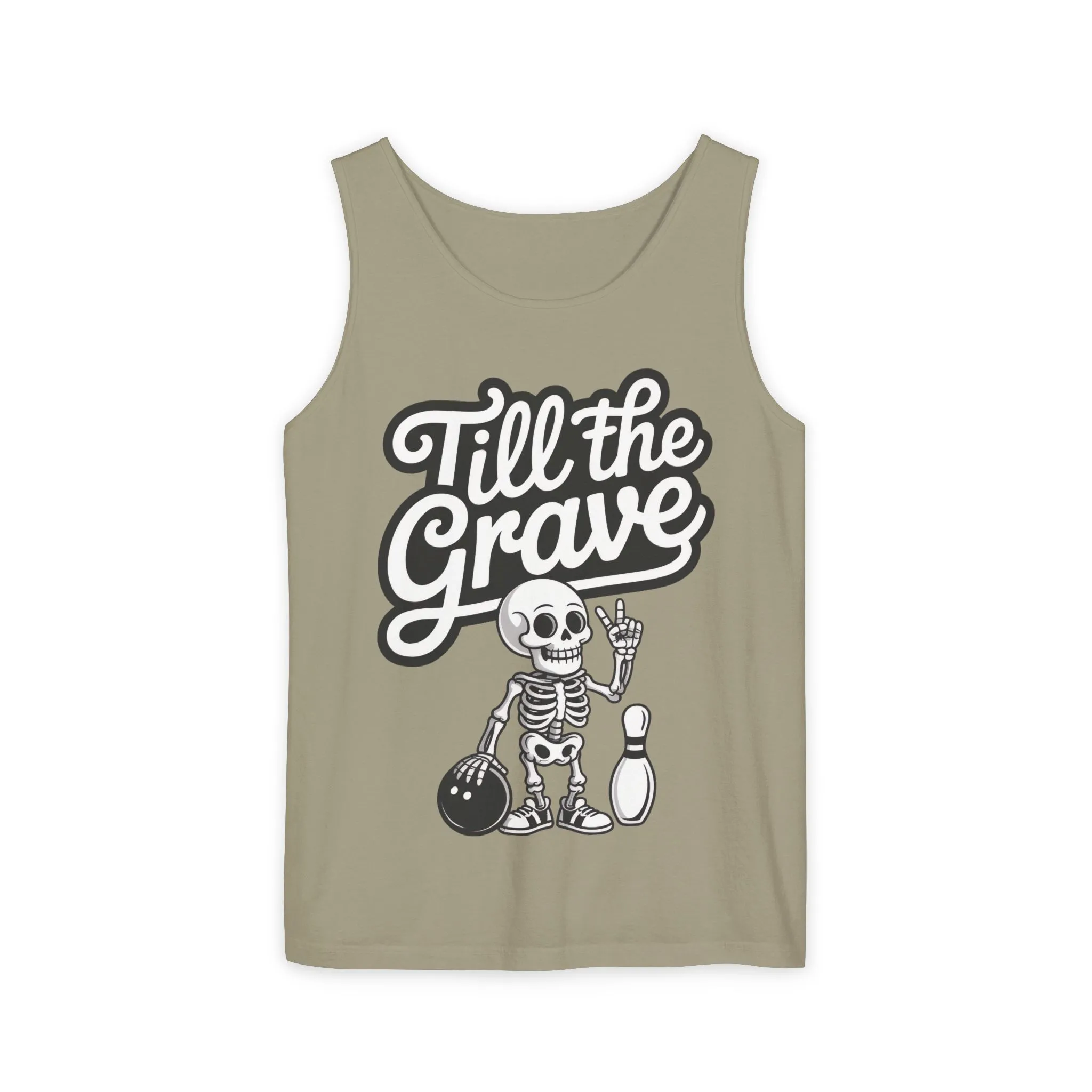 Funny Skeleton Bowling Tank Top, Halloween Apparel, Casual Summer Style, Cool Bowler Skull Workout Top, Strike Till the End - Image 3