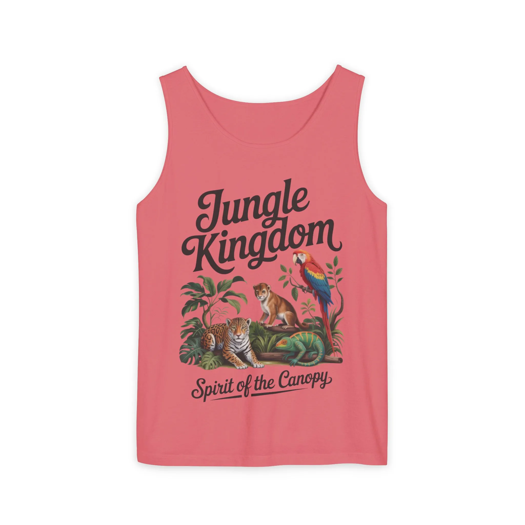 Jungle Kingdom Tank Top, Womens Garment-Dyed Sleeveless Shirt, Spirit of the Canopy Tee, Summer Outfit, Eco-Friendly Casual Wear - Image 31