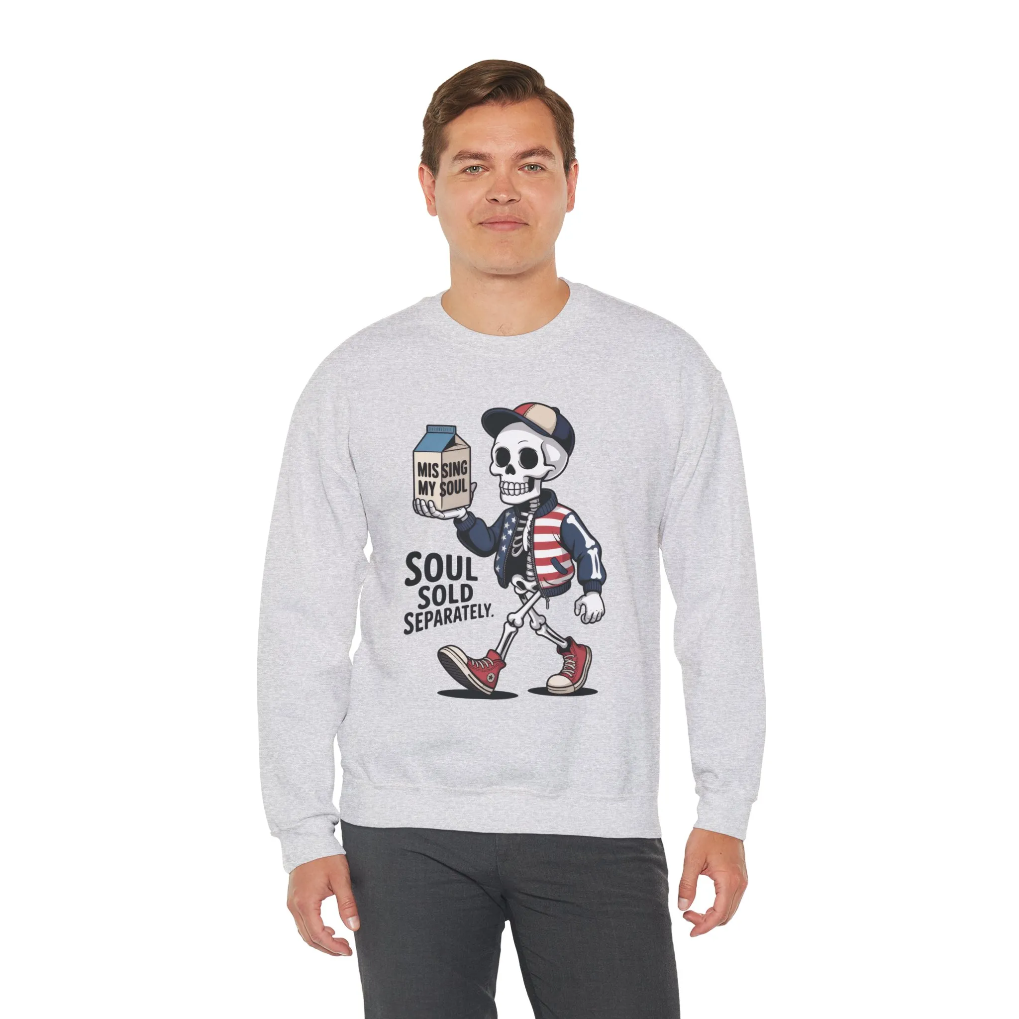 Skeleton Graphic Sweatshirt, Soul Sold Separately Pullover, Funny Gothic Streetwear, Missing My Soul Skull Hoodie Alternative - Image 6