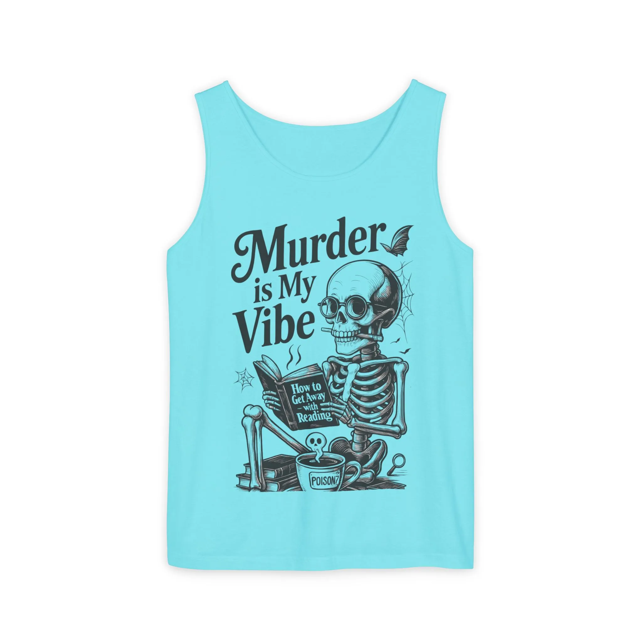 Murder Is My Vibe Tank Top, Mens Goth Tank, Halloween Clothing, Skeleton Graphic Tee, Cozy Casual Wear, Quirky Gift Idea - Image 11
