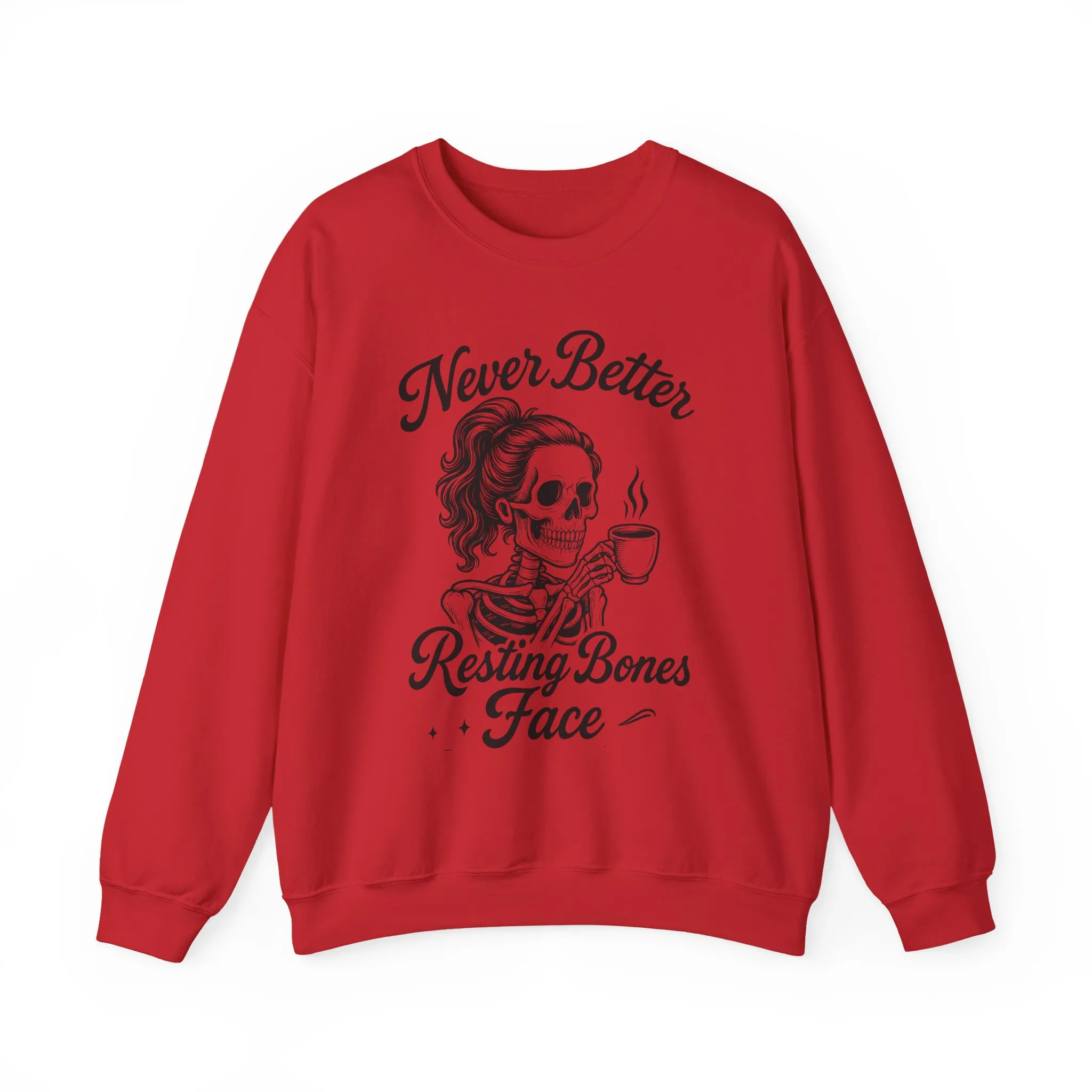 Skull Coffee Lovers Crewneck Sweatshirt, Womens, Perfect for Halloween, Cozy Outfit, Gift for Friends, Relaxing Days, Coffee Enthusiasts - Image 25