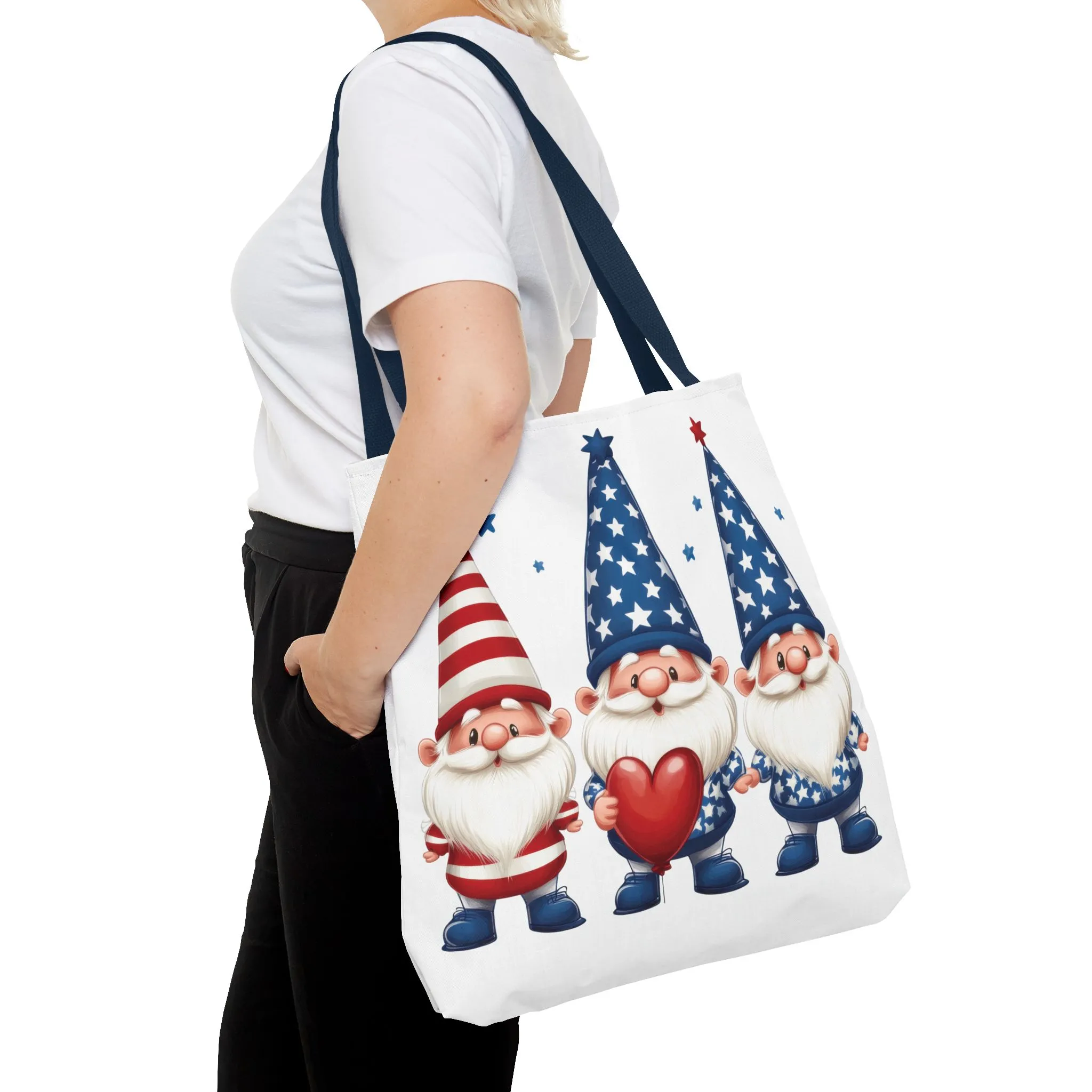 Patriotic Gnome Tote Bag, Stars and Stripes Reusable Grocery Bag, Cute Gnome Summer Bag, Holiday Gift Tote, Eco-Friendly Shopping Bag - Image 44