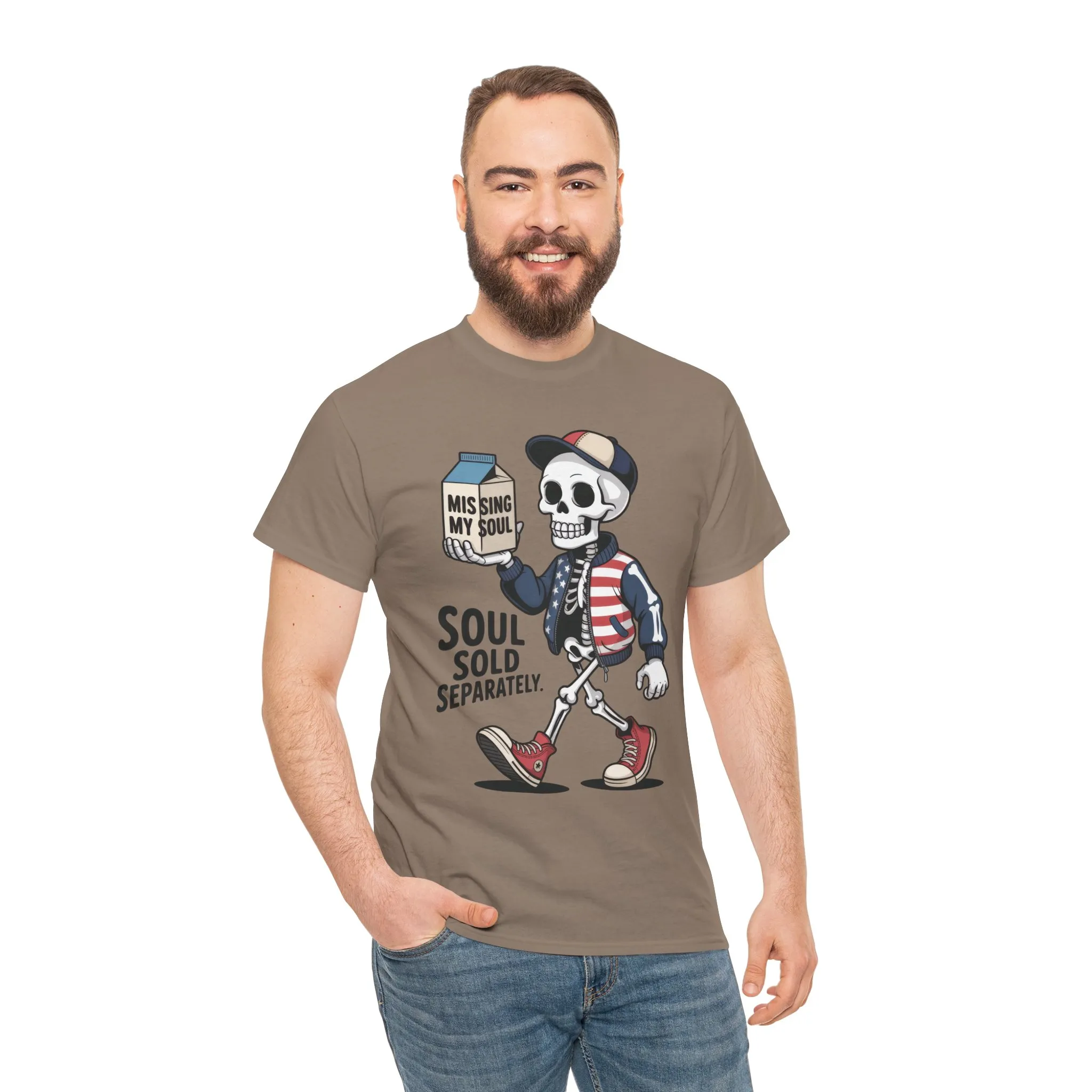 Funny Skeleton T-Shirt Soul Sold Separately Graphic Tee, Missing Soul Cartoon Shirt, Gothic Streetwear, Halloween Gift Tee - Image 11