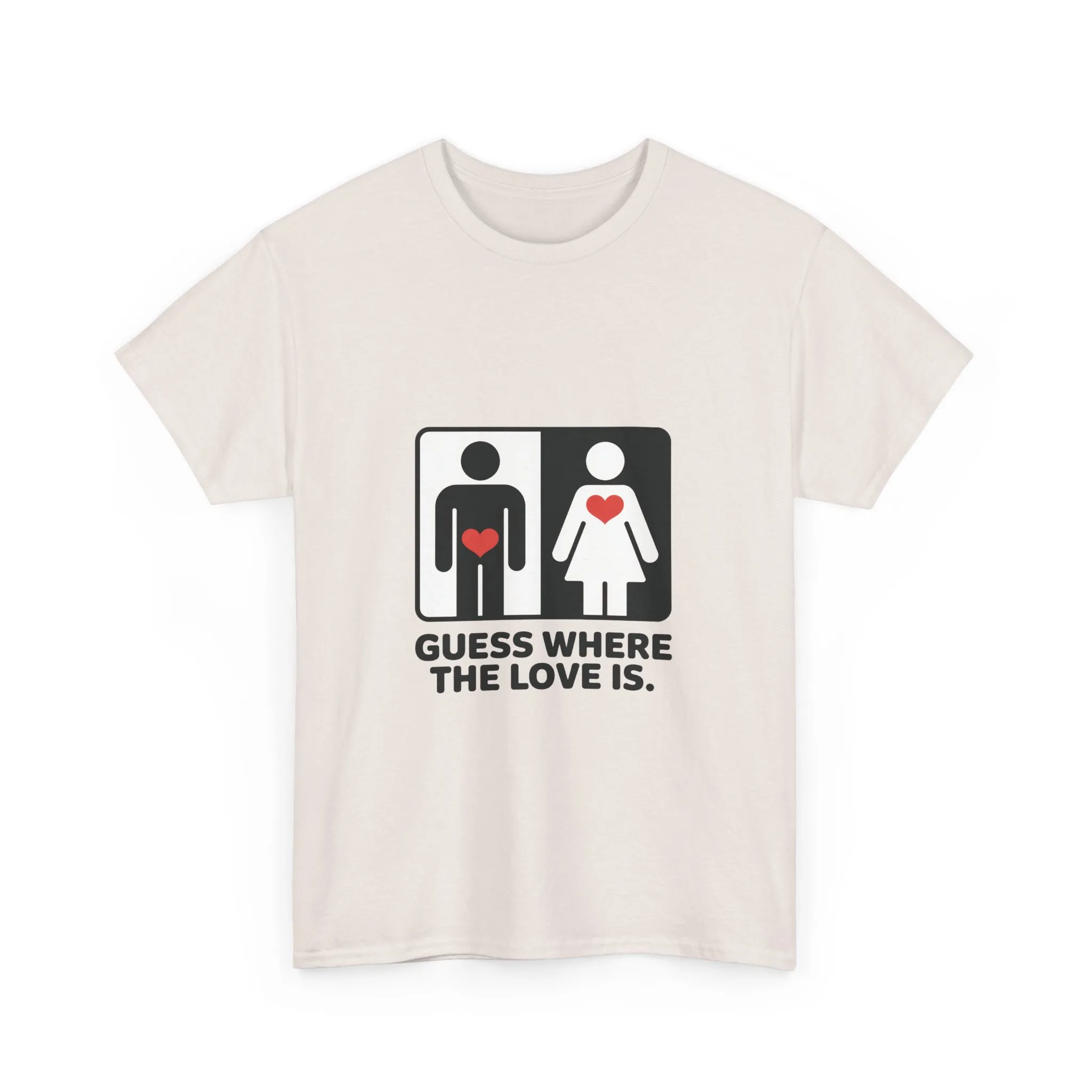 Guess Where The Love Is Mens Tee, Funny Couples Gift, Valentines Day Apparel, Relationship Humor Shirt, Graphic Tee for Him, Bold Love Joke Shirt - Image 7