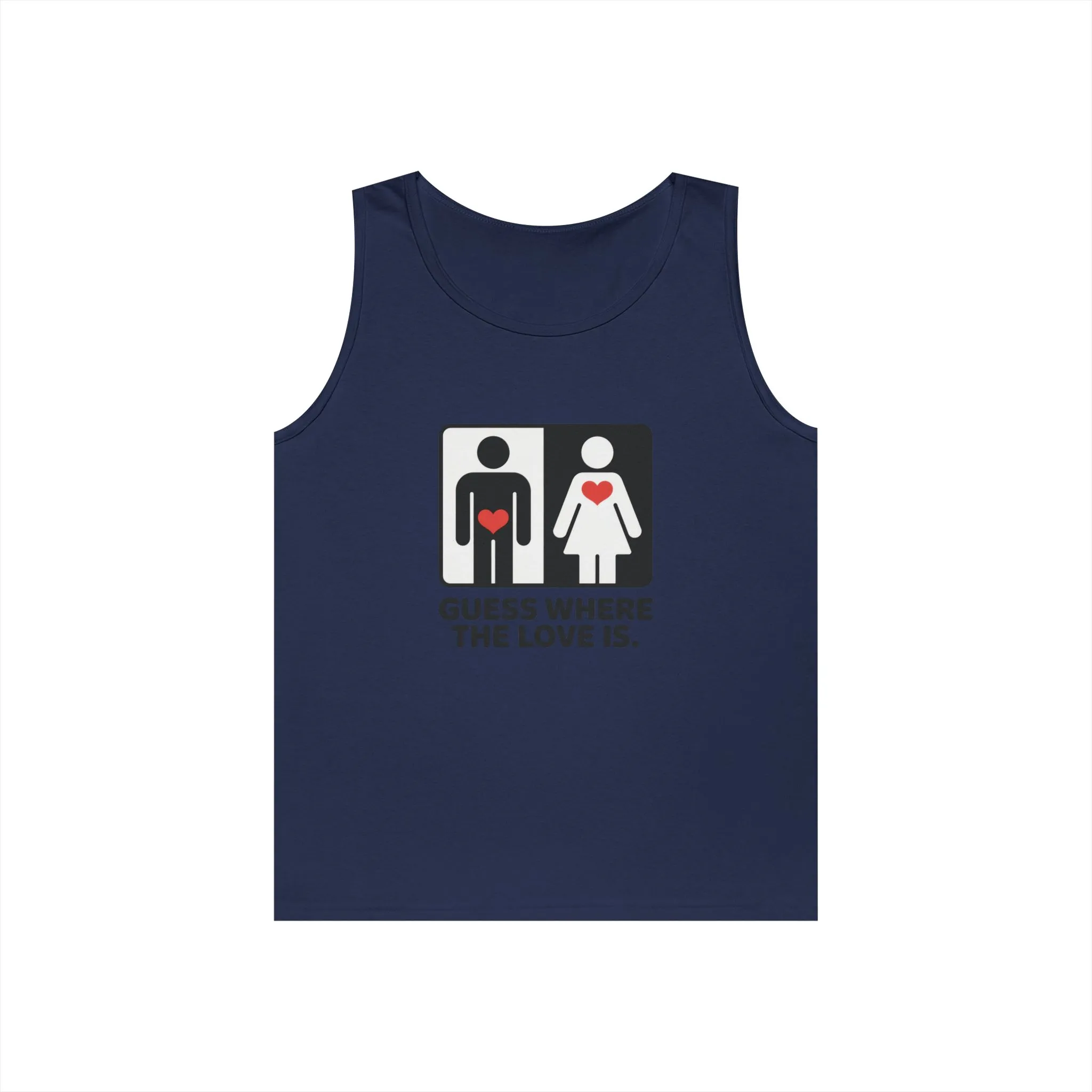 Cute Guess Where The Love Is Mens Tank, Couples Gift, Valentines Day Gift, Relationship Humor Shirt, Funny Tank for Him, Bold Love Joke Tank - Image 13