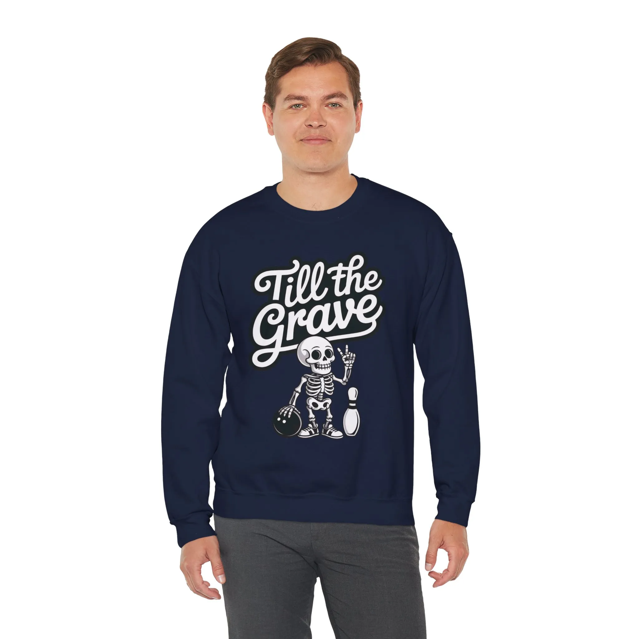Funny Skeleton Bowling Mens Pullover, Halloween Apparel, Funny Skeleton Bowling Shirt, Casual Mens Crewneck, Cool Bowler Skull Crewneck - Image 24