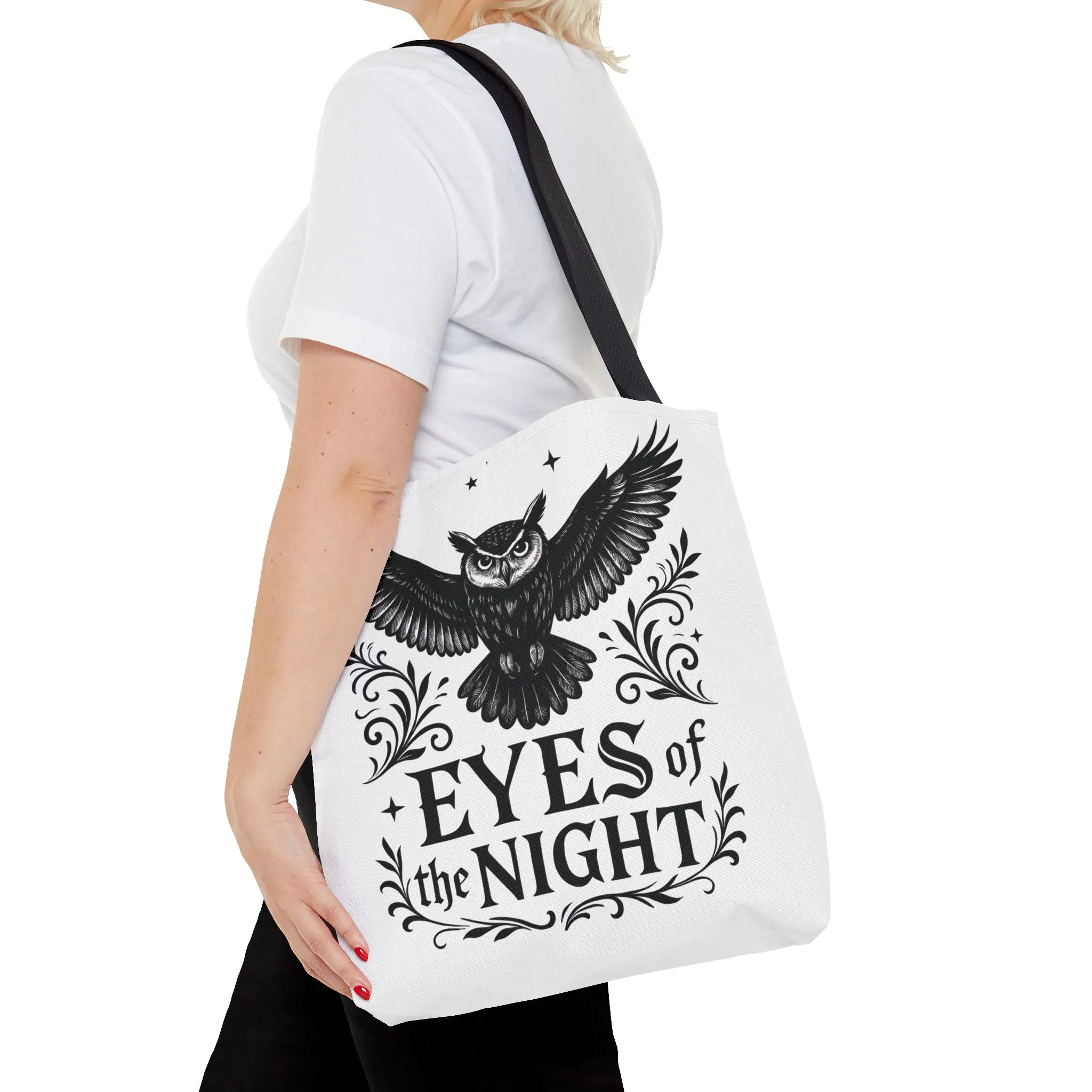 Eyes of the Night Owl Tote Bag, Artsy Shopping Bag, Eco-Friendly Carryall, Unique Gift for Animal Lovers, Halloween Decor, Beach Tote - Image 14