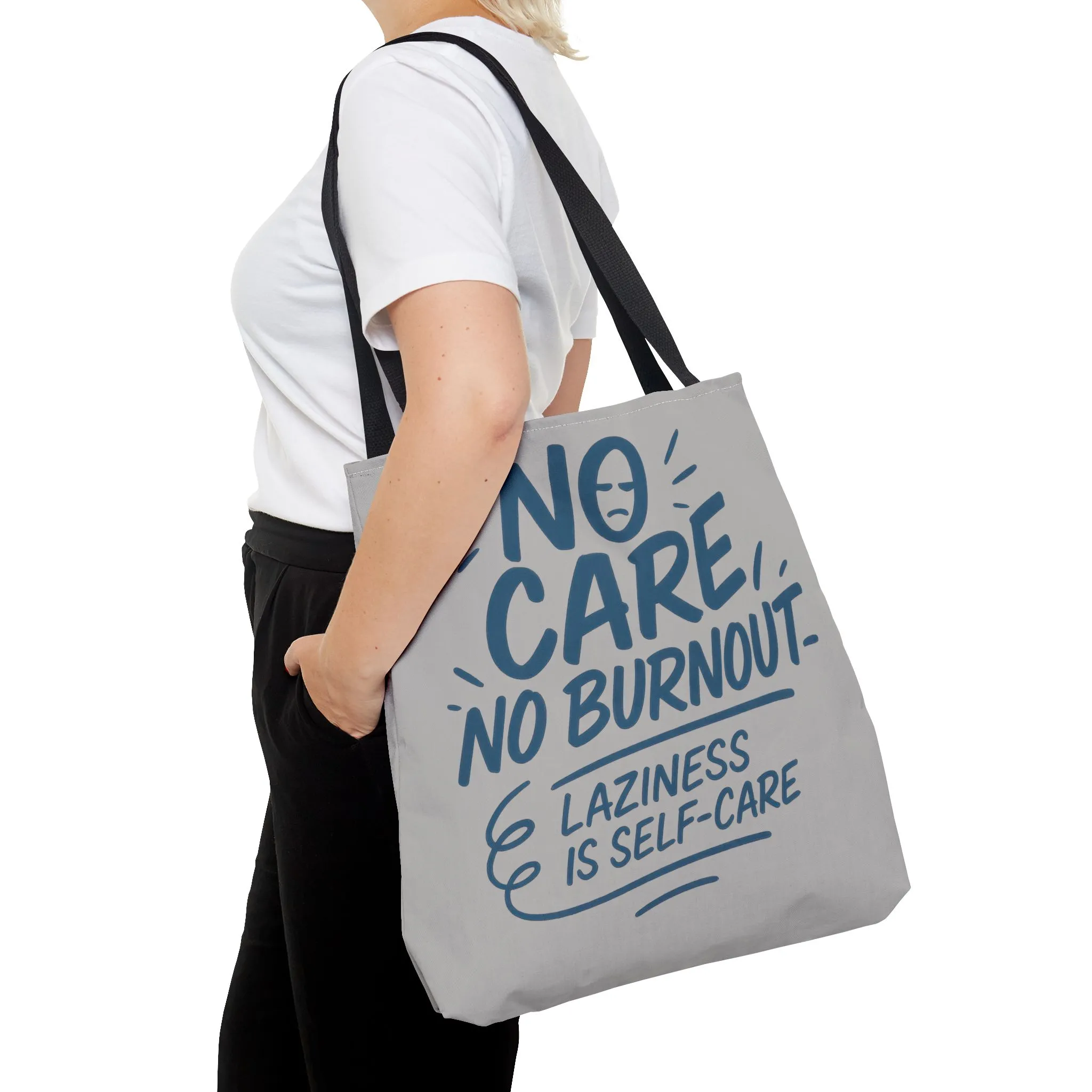 Laziness is Self-Care Funny Quote Bag, Oversized Reusable Canvas Shopping Tote, Sarcastic Self-Care Gift, Weekend Getaway, Everyday Use - Image 19