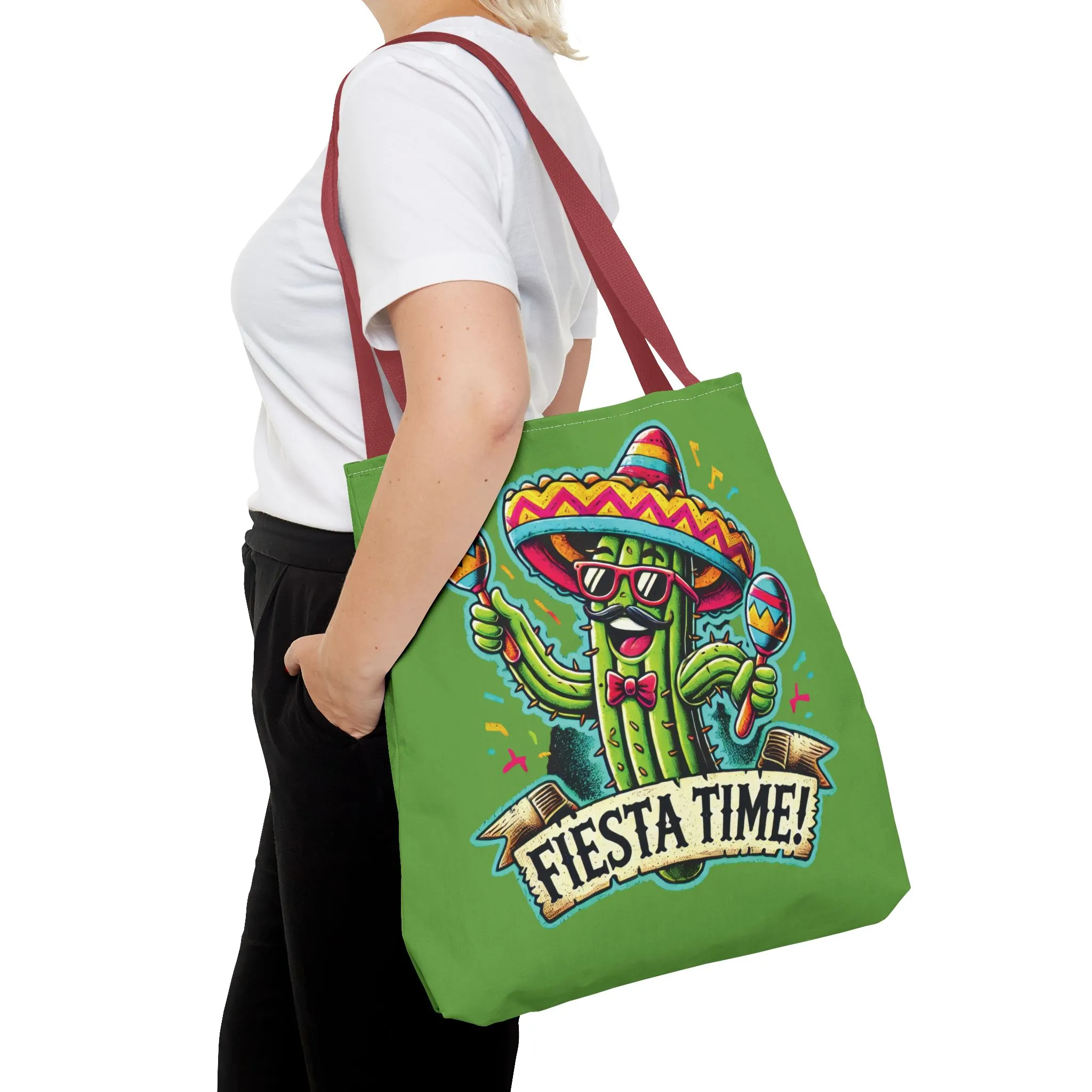 Fiesta Time Cactus Tote Bag, Funny Mexican Party Gift, Sombrero Maracas Print, Cinco de Mayo Bag, Summer Festival Tote, Beach Bag, Shopping - Image 24