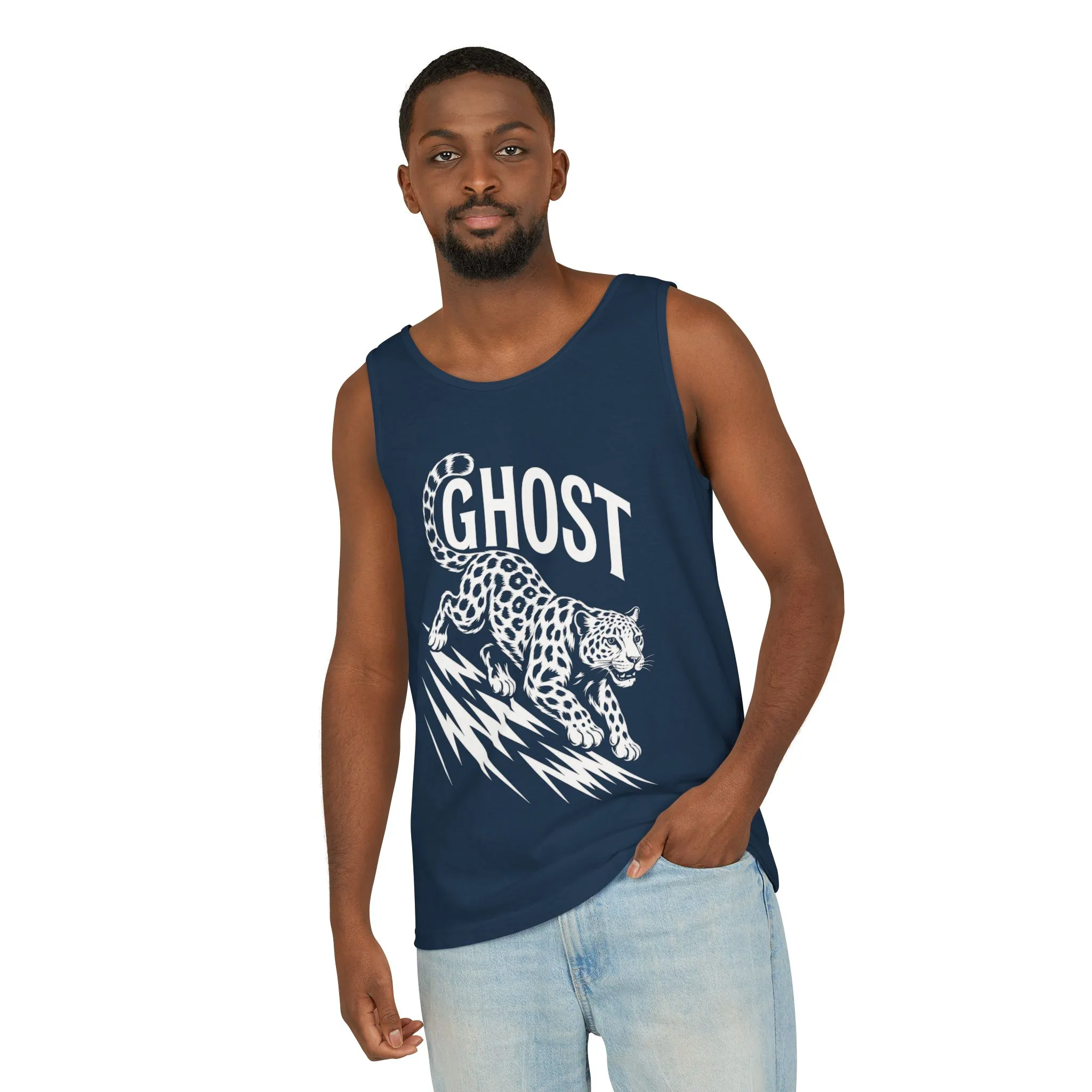 Ghost Leopard Mens Tank Top - Cool Graphic Shirt for Summer, Beach Days, Festivals, Gifts, Casual Wear - Image 18
