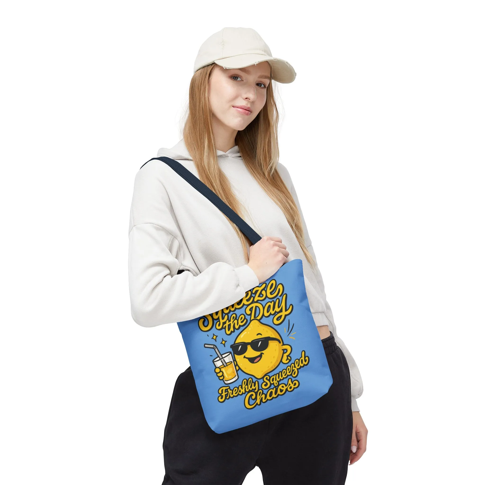 Lemon Themed Tote Bag, Squeeze the Day, Shopping Bag, Gift for Citrus Lovers, Eco-Friendly Carrier, Summer Accessory, Beach Weekender Bag - Image 10